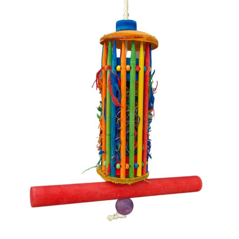Perch And Chew - Natural Wooden Bird Perch for Parrots & Chewing Toys | Perfect for Cage Climbing, Beak Trimming & Playtime