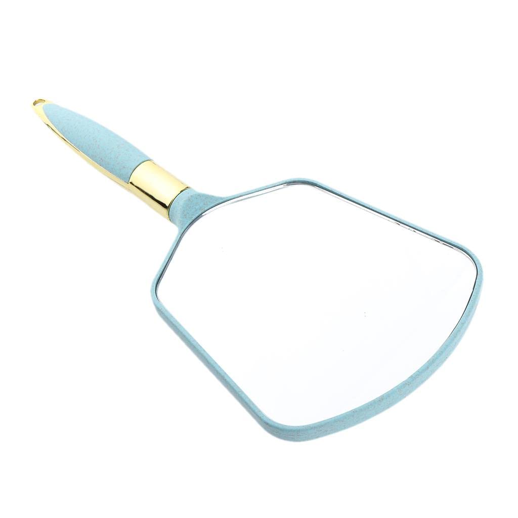 LOSA PVC Handheld Makeup Mirror - Compact Cosmetic Mirror for Vanity, Home, Salon & Travel - Lightweight & Durable - Perfect for On-the-Go Touchups & Professional Makeup Application (Blue)