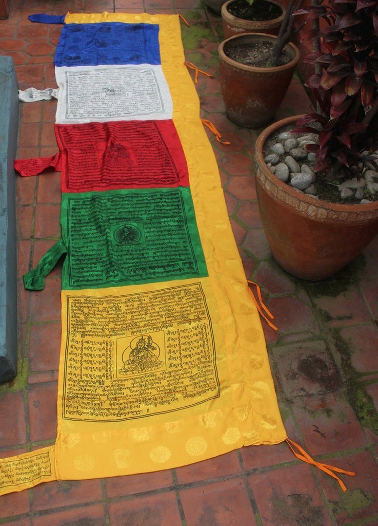 Premium Silk Vertical Prayer Flags - Handmade Buddhist Prayer Banners for Home, Garden & Meditation - Spiritual Decor & Blessing Gifts