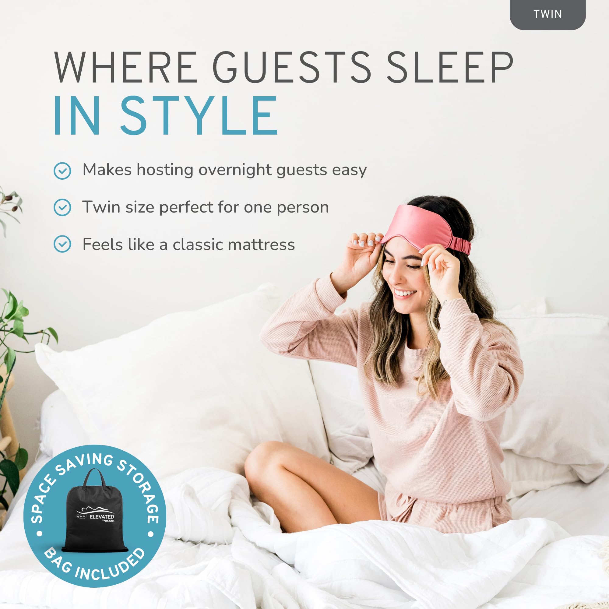 Luxury Pillow Top Twin Size Air Mattress with Built-in Pump - 20