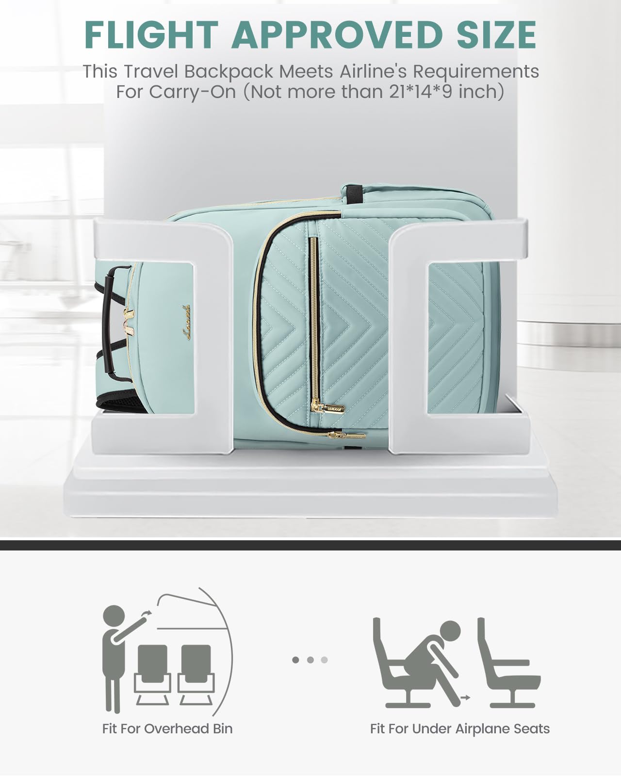 LOVEVOOK Women's Mint Green Laptop Backpack - 17-inch Travel Computer Bag for College, School, Work & Outdoor Activities, Stylish Teen Girl Backpack for Daily Use & Travel Essentials