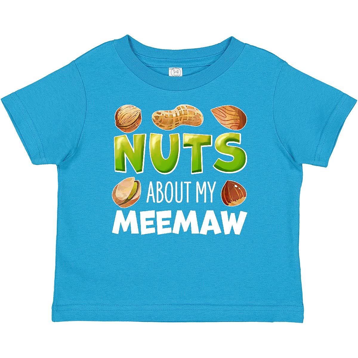 Inktastic Nuts About My Meemaw Peanut Almond Pistachio Baby T-Shirt - Cute Graphic Tee for Grandparents Day, Family Reunions & Toddler Photo Shoots