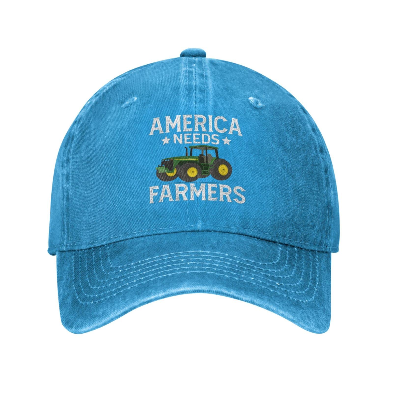 America Needs Farmers Cap - Funny Baseball Hat for Men & Women - Perfect for Farming, Outdoor Activities & Patriotic Events