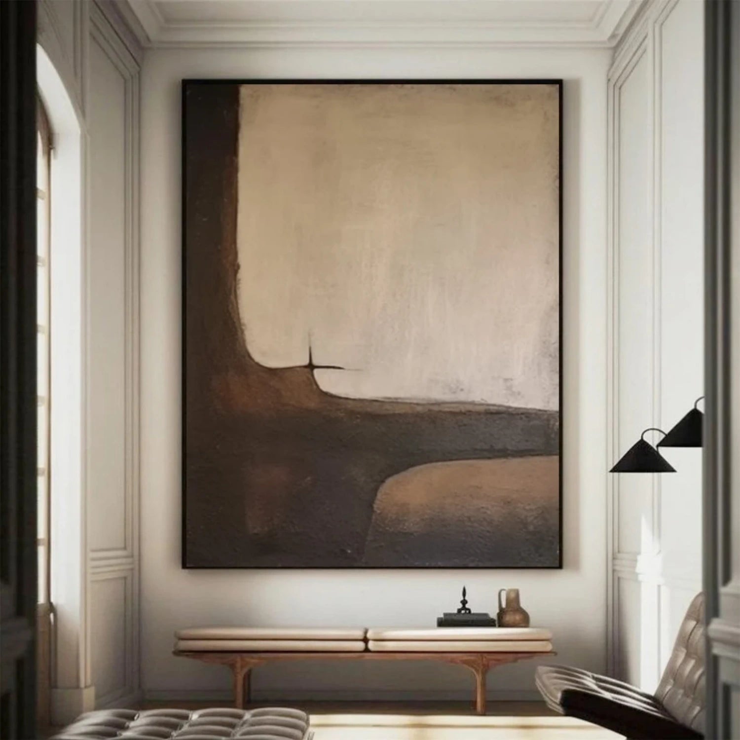 Beige & Brown Abstract Wall Art Print #BB149 - Modern Home Decor for Living Room, Bedroom & Office