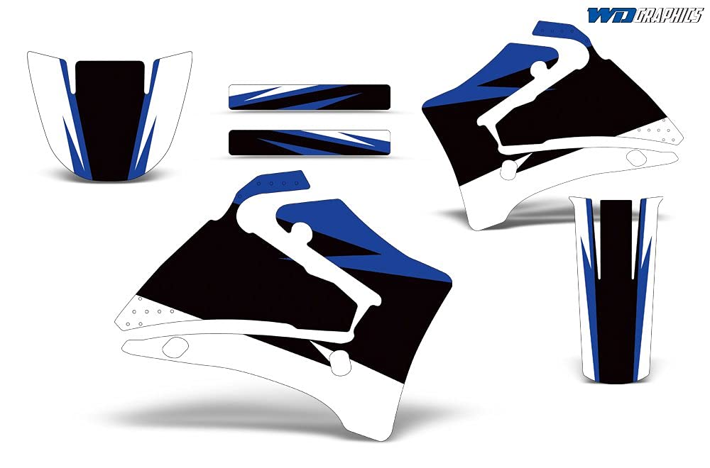 MX Dirt Bike Graphics Kit Sticker Decal with Rim Trim & Number Plates - Compatible with Yamaha TTR 125 (2000-2007) - Midnight Race Design - Off-Road Motocross Customization for Trail Riding & Racing