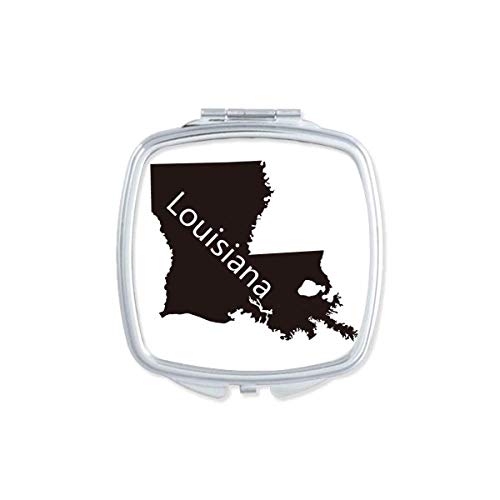 DIYthinker Louisiana USA Map Outline Mirror - Portable Compact Pocket Makeup Mirror with Double Sided Glass for Travel, Home Vanity & Gift Ideas