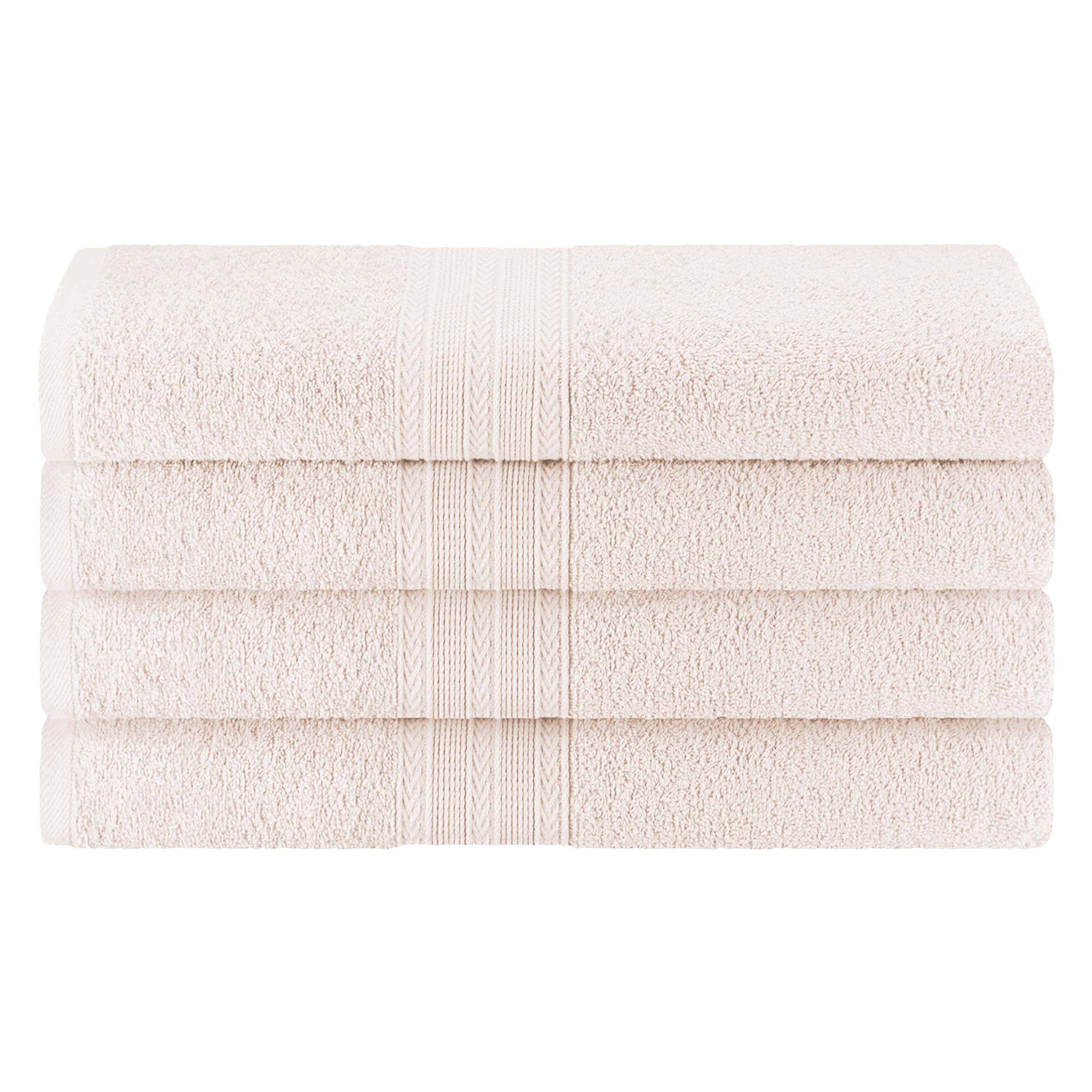 Premium 100% Cotton Eco-Friendly 4-Piece Bath Towel Set - Soft, Absorbent & Hypoallergenic - Perfect for Spa, Bathroom & Beach Use