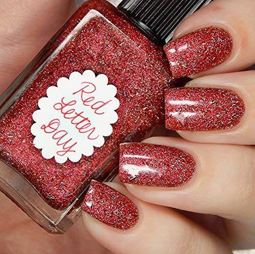 Limited Edition Metallic Red Holographic Nail Polish - Long Lasting Shine & High Pigment - Perfect for Parties, Date Nights & Special Occasions