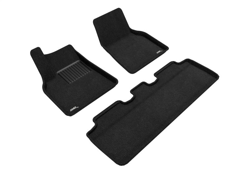 3D Maxpider Premium All-Weather Floor Mats for 2021-2022 Tesla Model Y - 1st & 2nd Row Custom Fit Car Mats (Black) | Waterproof & Durable Protection for Daily Commute & Family Road Trips