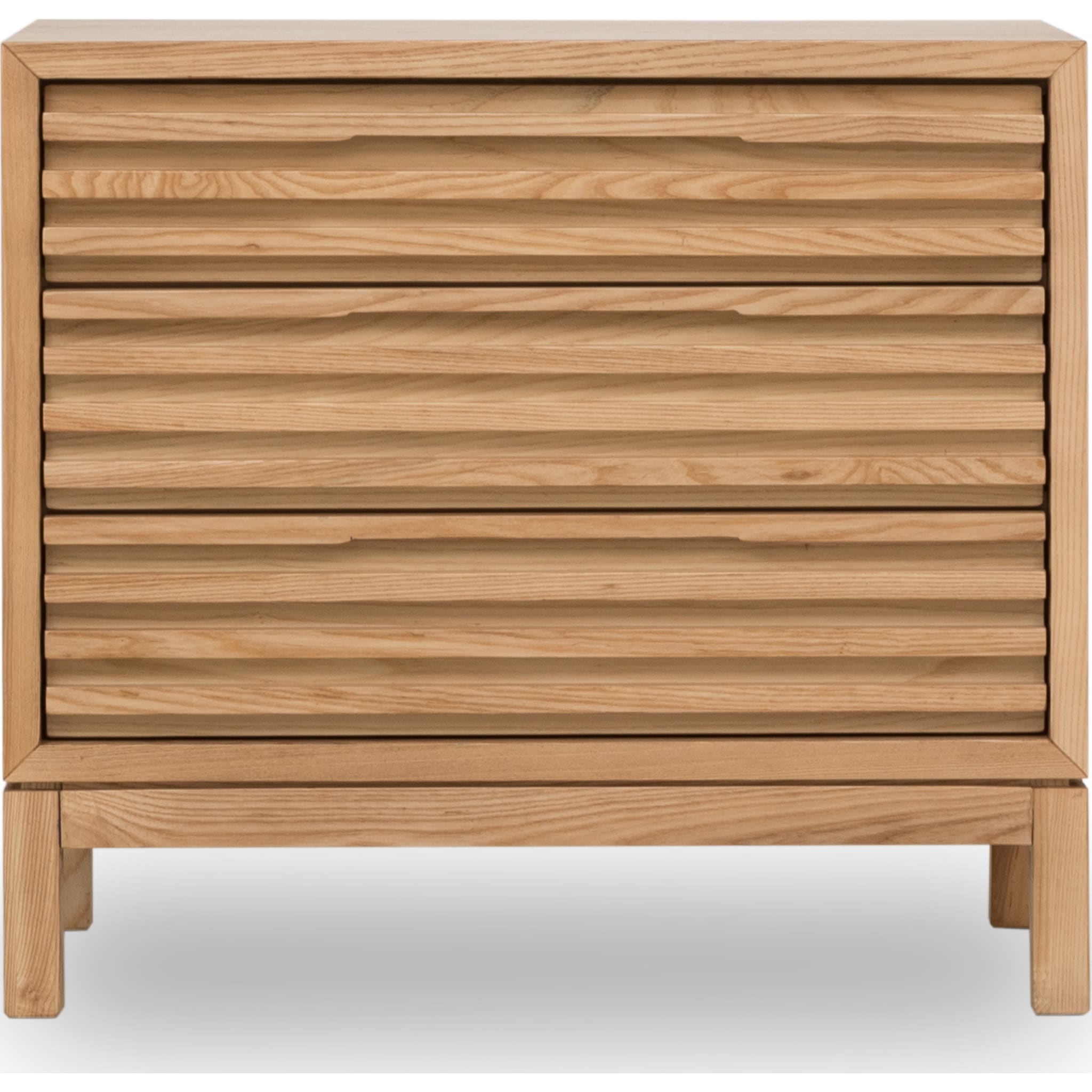 Tanner 3-Drawer Ash Wood Nightstand in Flaxen - Stylish Bedside Table for Bedroom, Living Room & Guest Room