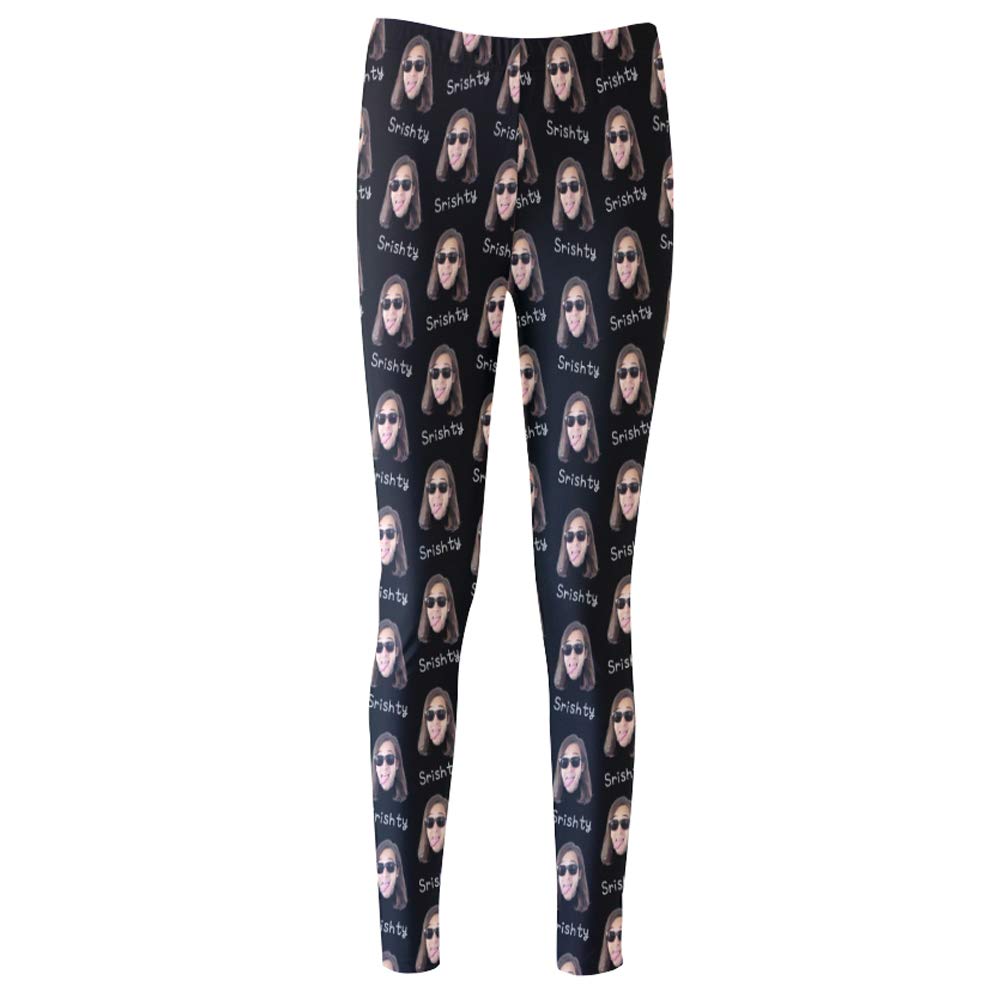 Custom Photo Leggings for Women - Personalized Print with Face & Text - Unique Yoga Pants with Pet or People Design - Perfect for Workouts, Gifts & Fashion Statements