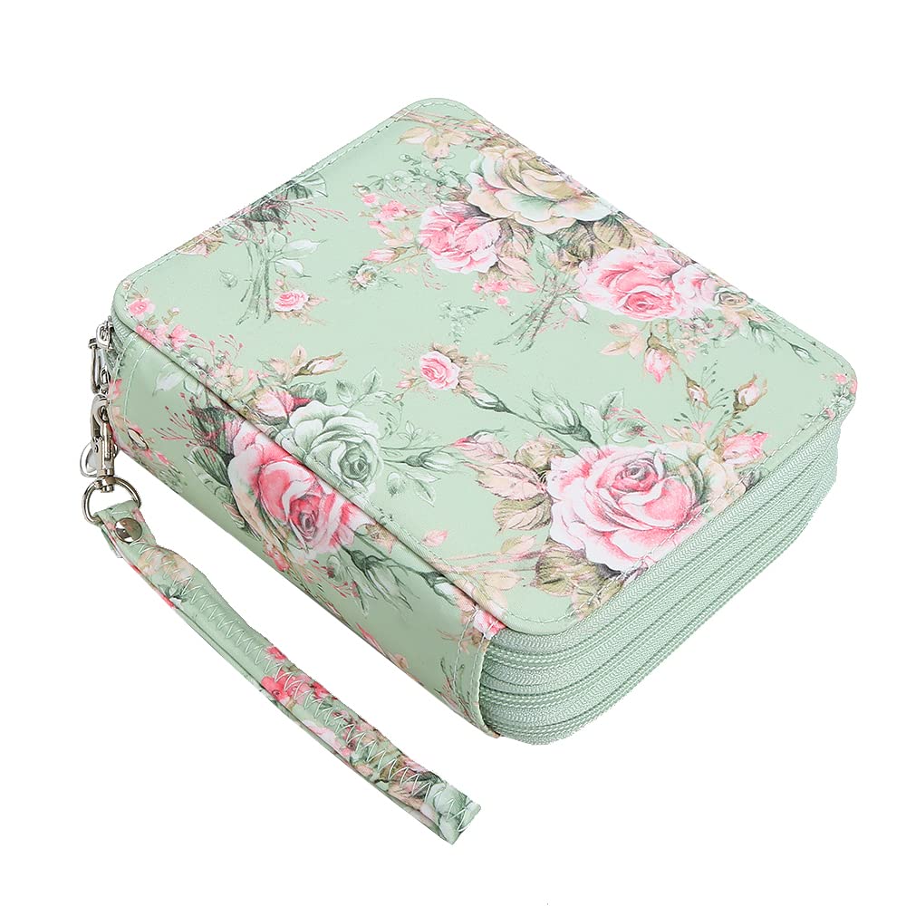 LBXGAP 72 Slot Rose Colored Pencil Organizer with Zipper - Portable Art Supply Case for Watercolor Pens, Markers & Drawing Tools | Perfect for Artists, Students & Classroom Storage