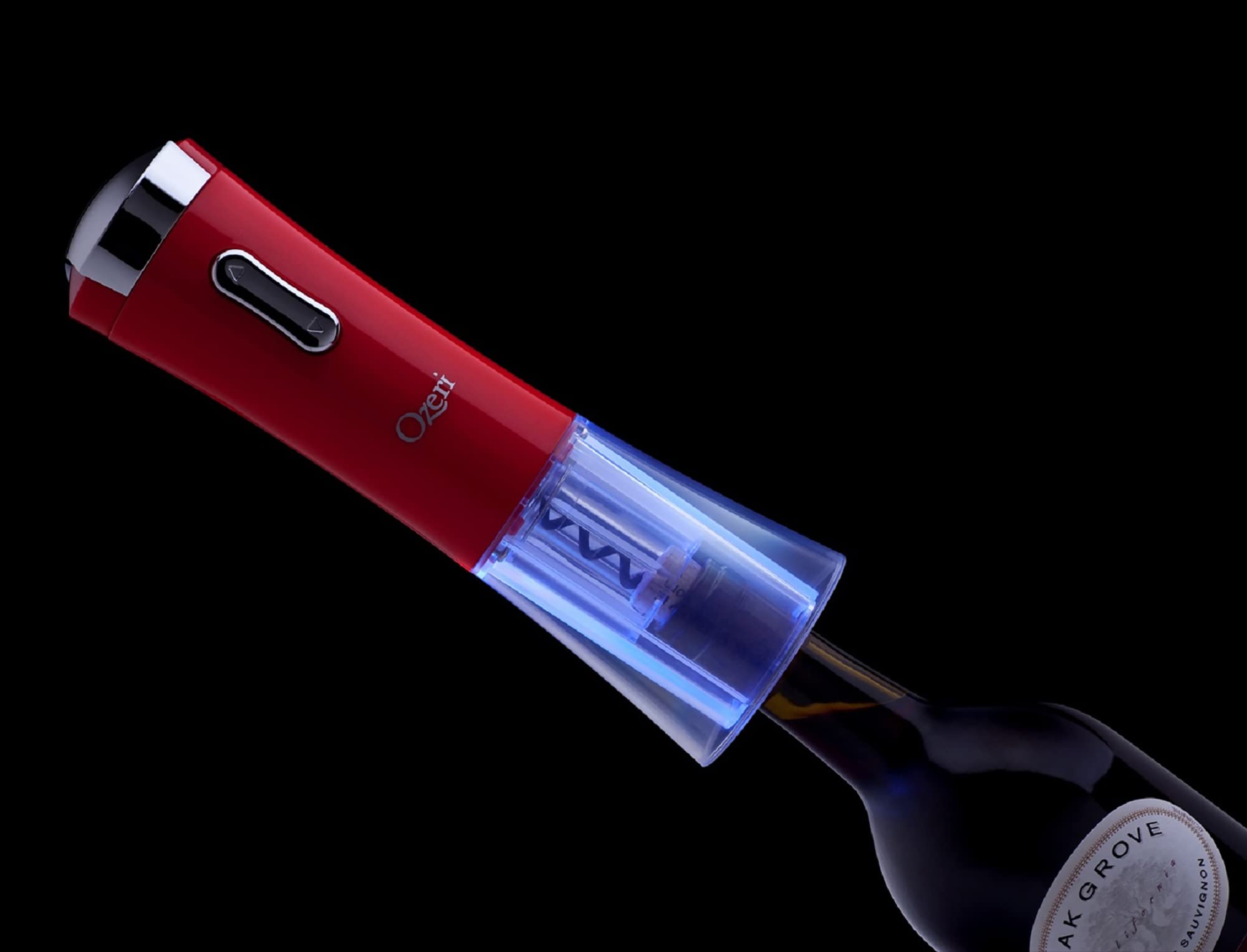 Ozeri Nouveaux II Electric Wine Opener with Foil Cutter, Wine Pourer & Stopper - Automatic Corkscrew for Easy Wine Opening - Perfect for Dinner Parties, Gifts & Home Bars