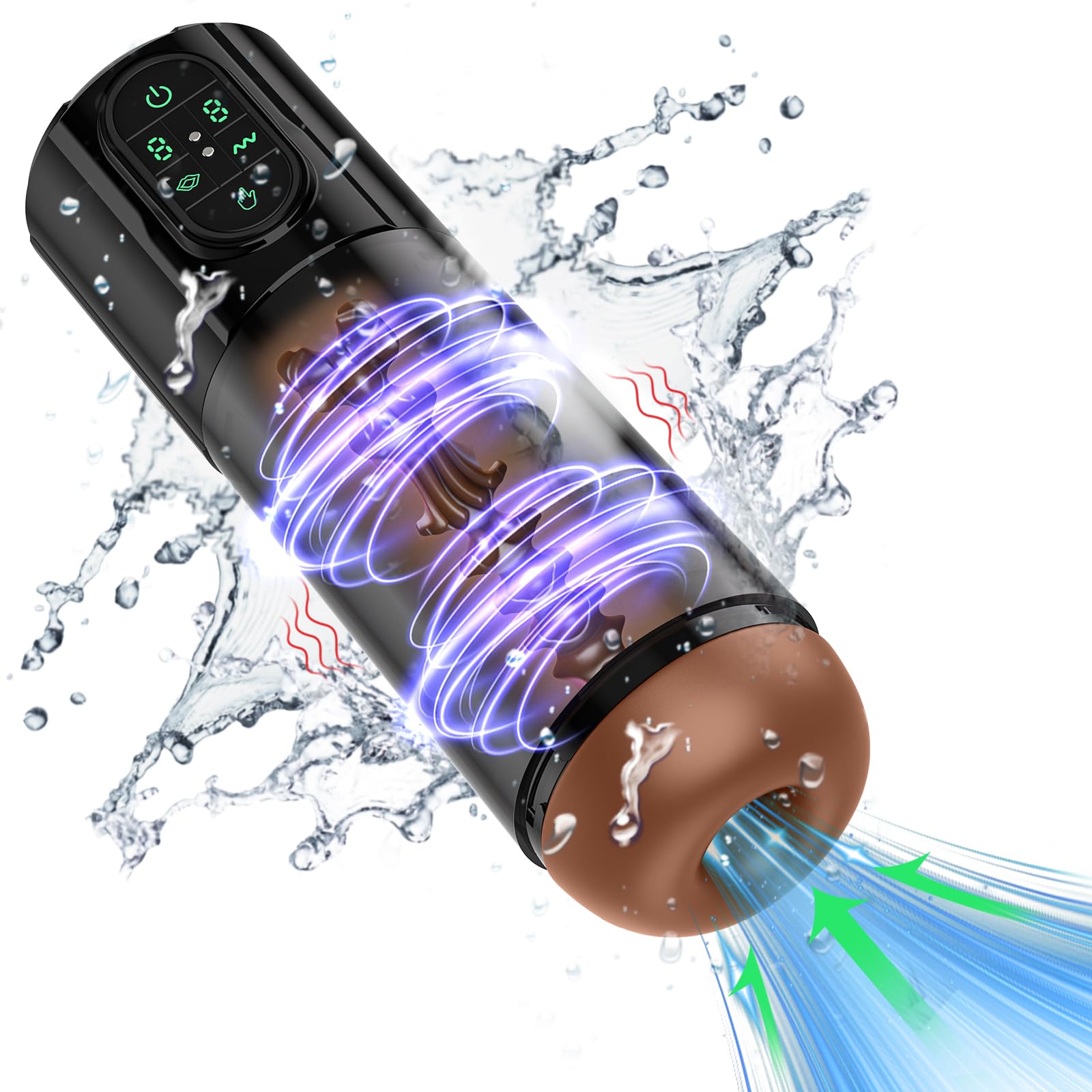 Realistic 3D Vagina Male Masturbator - Hands-Free Male Sex Toy with 10 Suction & Vibration Modes for Men - Perfect for Solo Play, Couples Fun & Discreet Pleasure