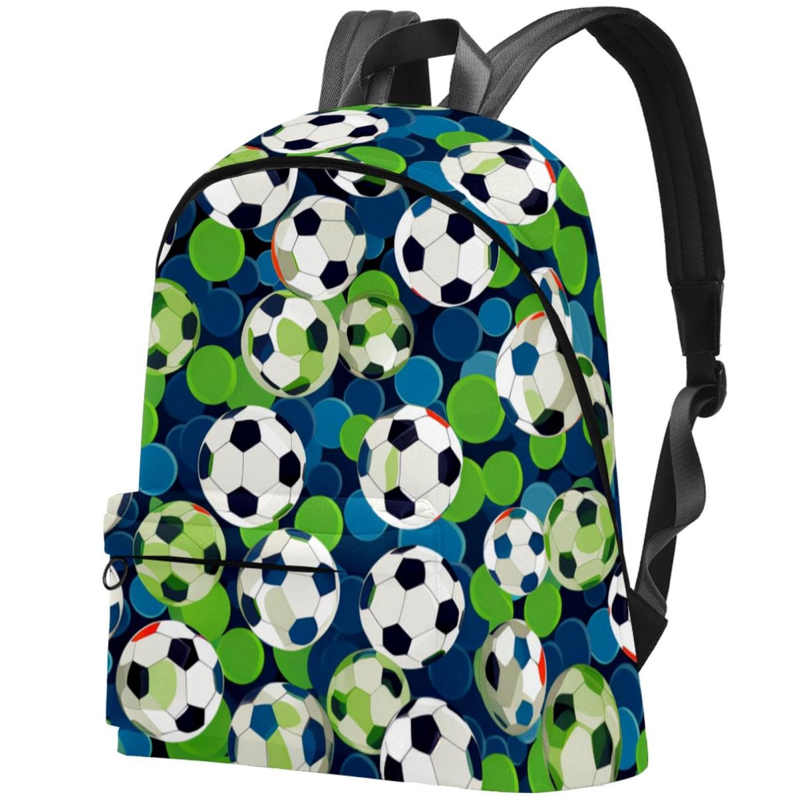 Stylish Travel & Work Backpack with Floral Soccer Ball Design - Perfect for Commuting, School, Sports & Outdoor Adventures