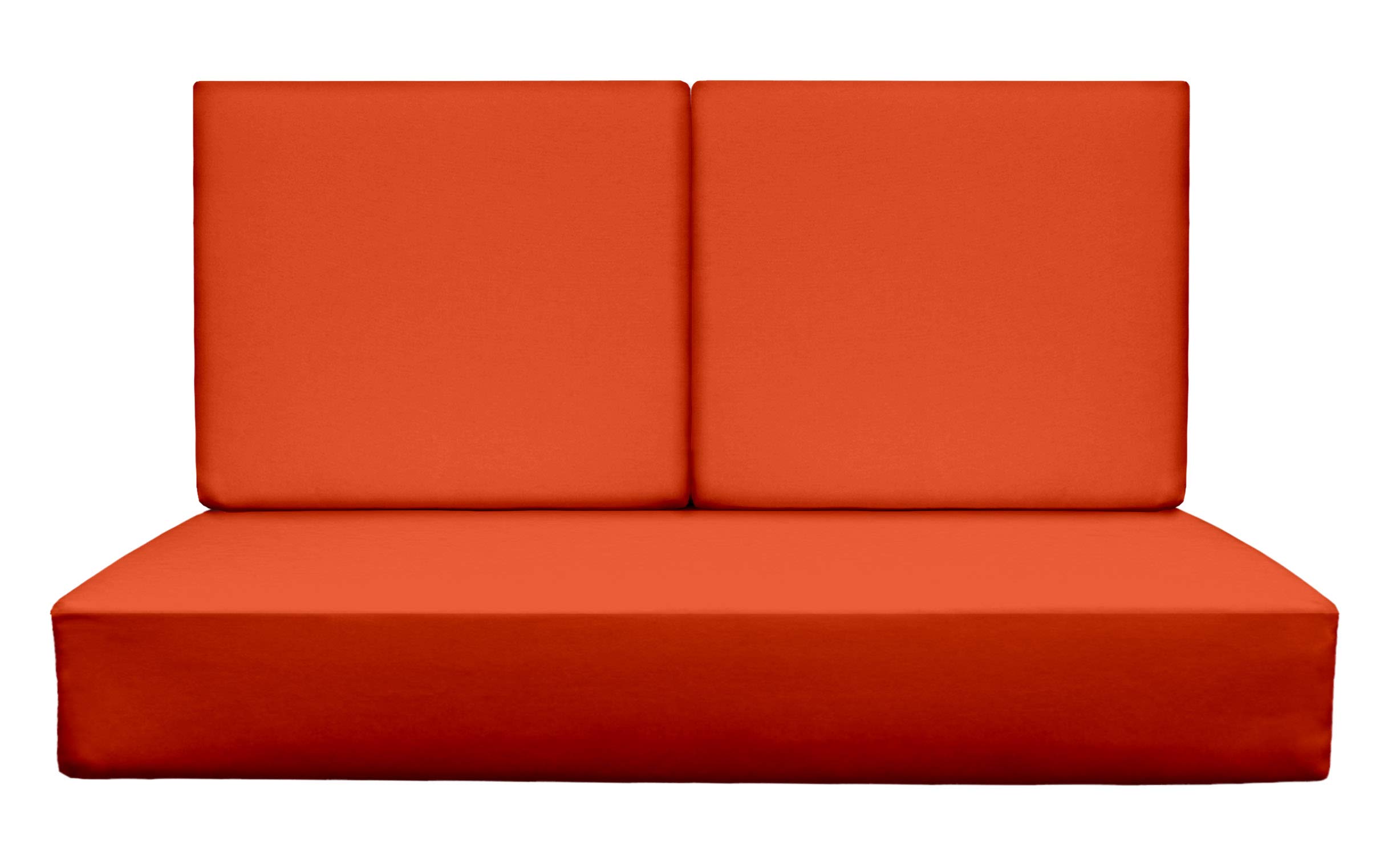 RSH Décor Indoor Outdoor Foam Deep Seating Loveseat Cushion Set - 46” x 26” x 5” Seat & 23” x 21” x 3” Back Cushions - Coral Color - Perfect for Patio, Deck, Sunroom & Poolside Furniture