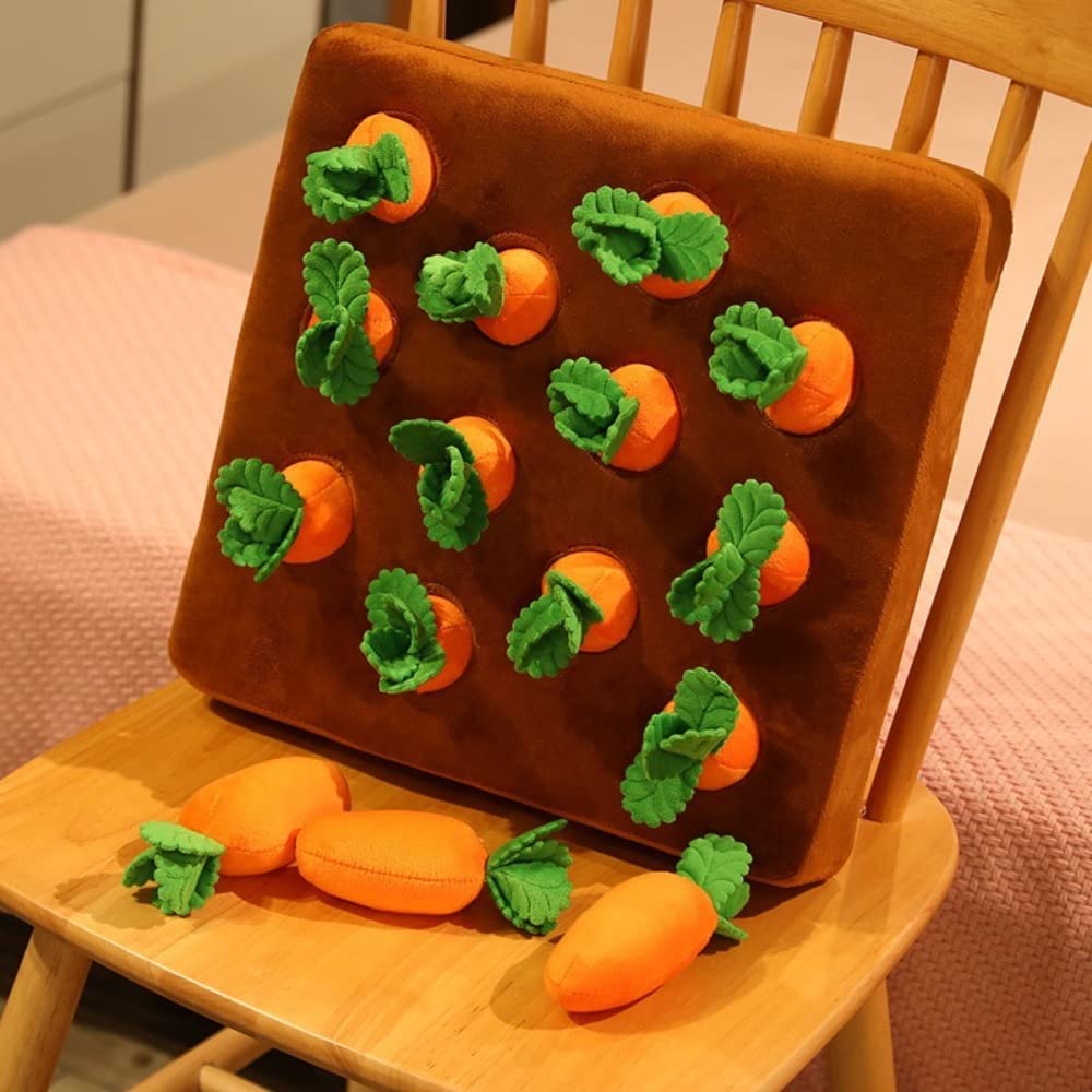 Soft Carrot Plush Dog Toy - Durable & Cute Vegetable Chew Toy for Small & Large Dogs - Perfect for Playtime, Training & Cuddling