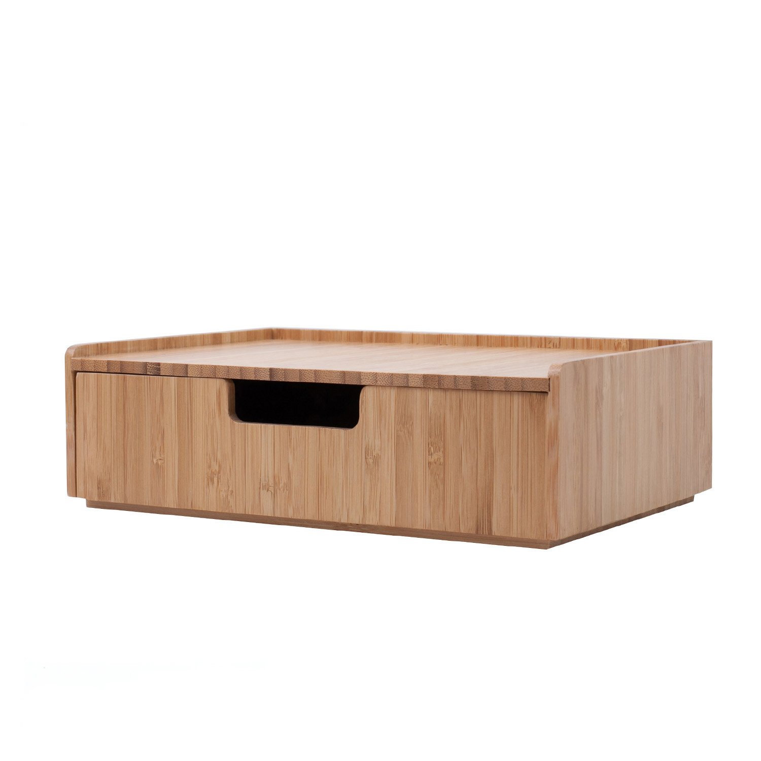 Bamboo Drawer Organizer - Stackable Office Storage for Pens, Pencils, Scissors, Notepads & Business Cards | Perfect for Home Office, Desk Organization & School Supplies