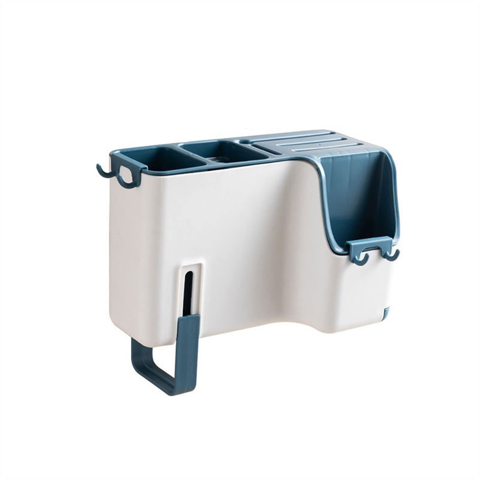 Wall-Mounted Cutlery Drainer & Organizer - Detachable Spoon Fork Chopsticks Storage Rack, Kitchen Utensil Drying Holder (Blue) - Perfect for Small Spaces, Dish Drying & Countertop Organization