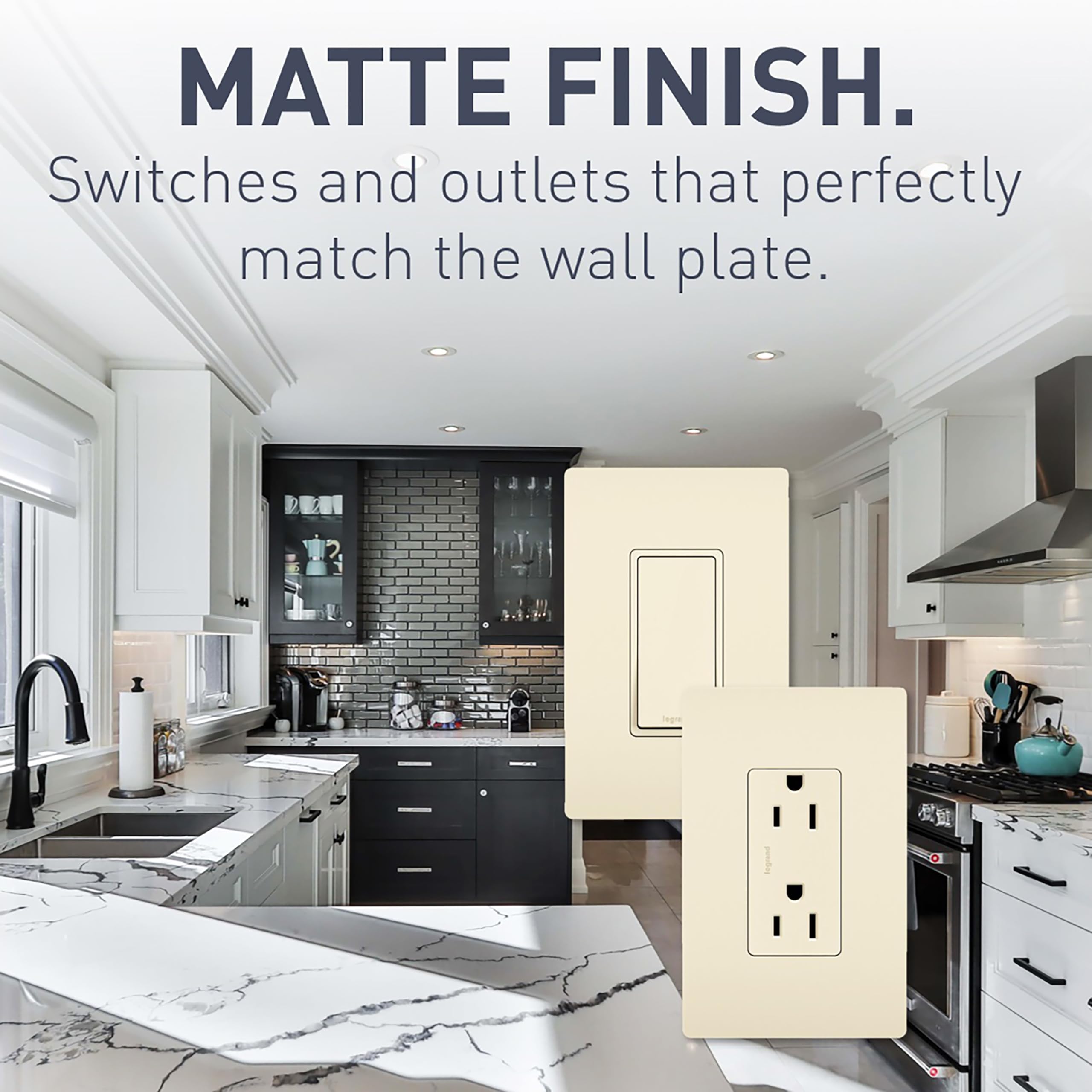 Legrand TM874LACC6 15 Amp 4-Way Rocker Light Switch - Decorator Wall Switch, Light Almond (1-Pack) - Perfect for Home, Office & Commercial Lighting Control