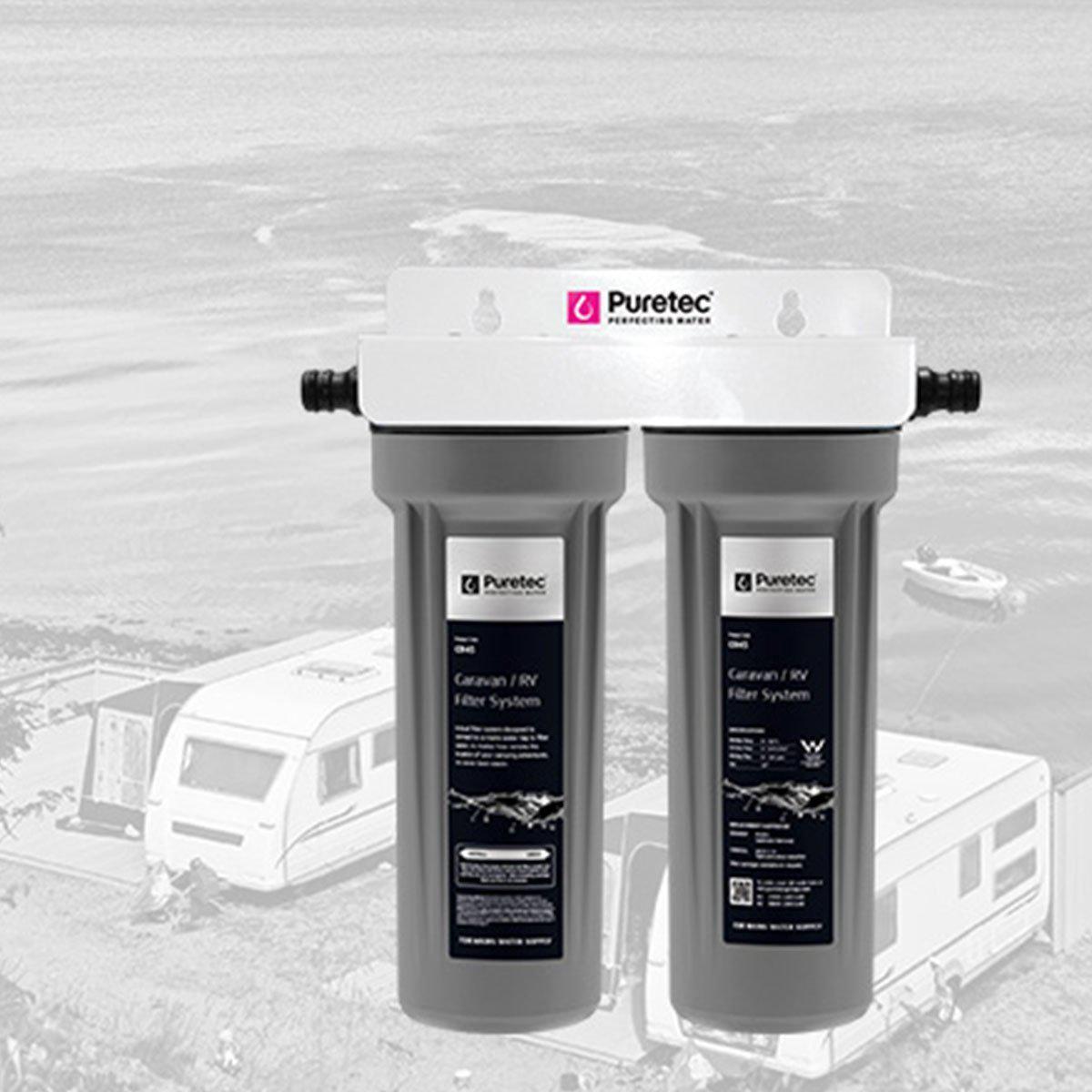 Puretec CR Series Caravan/RV Water Filter Kit (16 LPM) - High Flow RV Water Filtration System for Clean Drinking Water on Road Trips & Camping Adventures