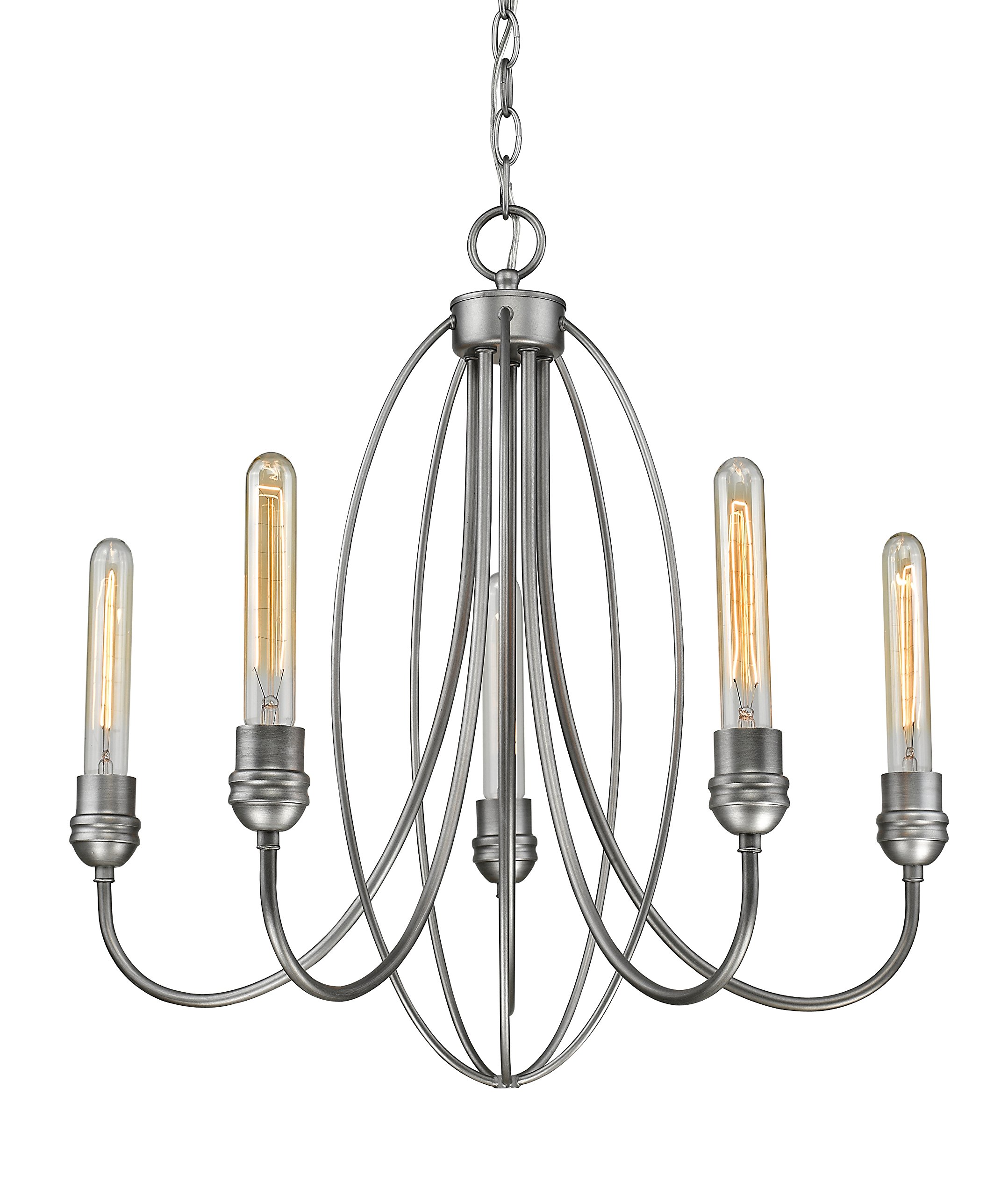 5-Light Crystal Chandelier for Dining Room - Modern Ceiling Light Fixture with LED Bulbs for Home Decor, Living Room, Bedroom, Kitchen Lighting