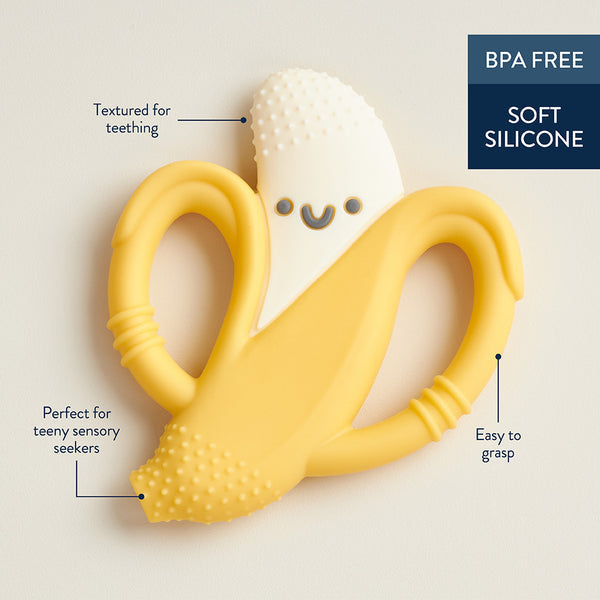Itzy Ritzy Chew Crew Silicone Teething Toy for Babies - Soothing Teether for Infants & Toddlers - BPA-Free, Easy to Hold - Perfect for Teething Relief, On-the-Go, and Playtime
