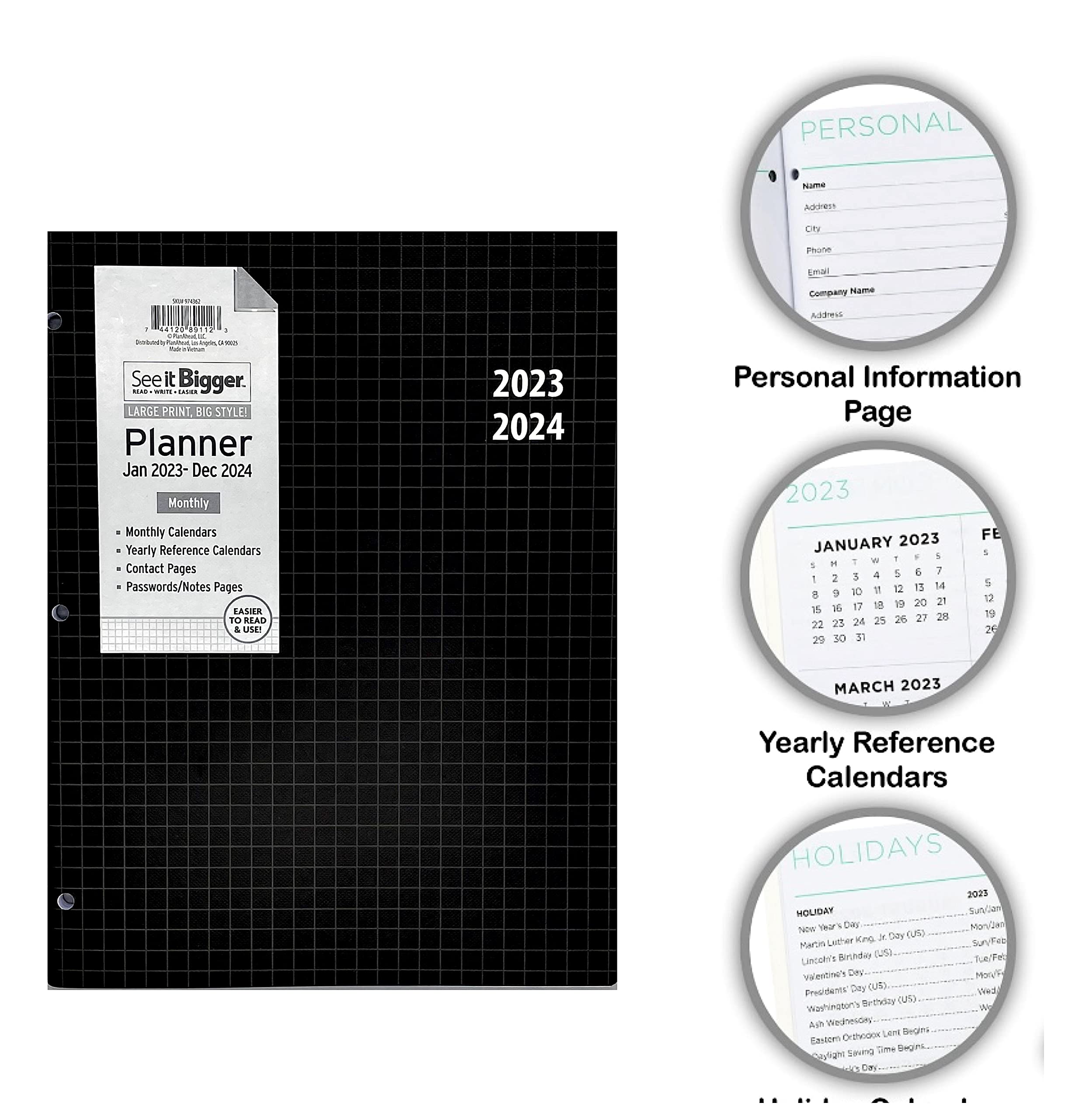 2025-2026 Monthly Planner Calendar - 2 Year Academic Planner for Home & Office (8.5x11 Inches) with Twin Ballpoint Pen - Perfect for Scheduling, Goal Setting & Productivity