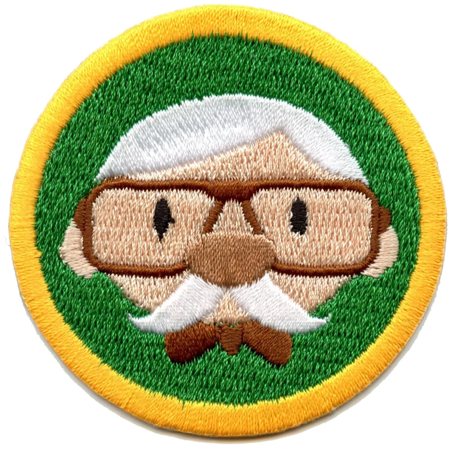 Elderly Help Badge Patch - Senior Wilderness Scout Sash Iron-On Embroidered Patch for Outdoor Adventures & Scouting Activities
