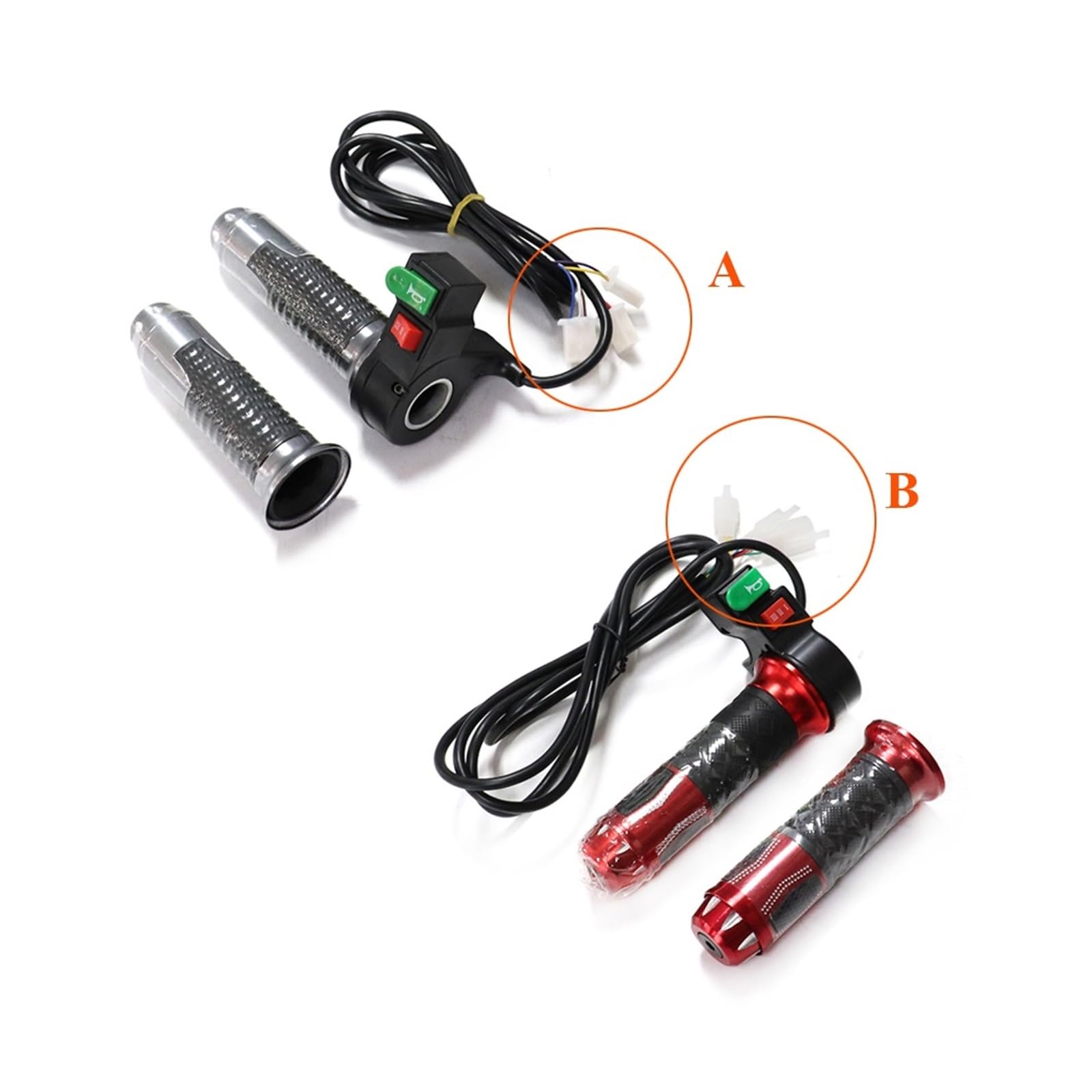 Universal 3-Speed Throttle Handle with Horn - 60V Electric Scooter Upgrade Kit (Silver) | Compatible with E-Bikes & Electric Scooters | Perfect for Commuting & Urban Riding