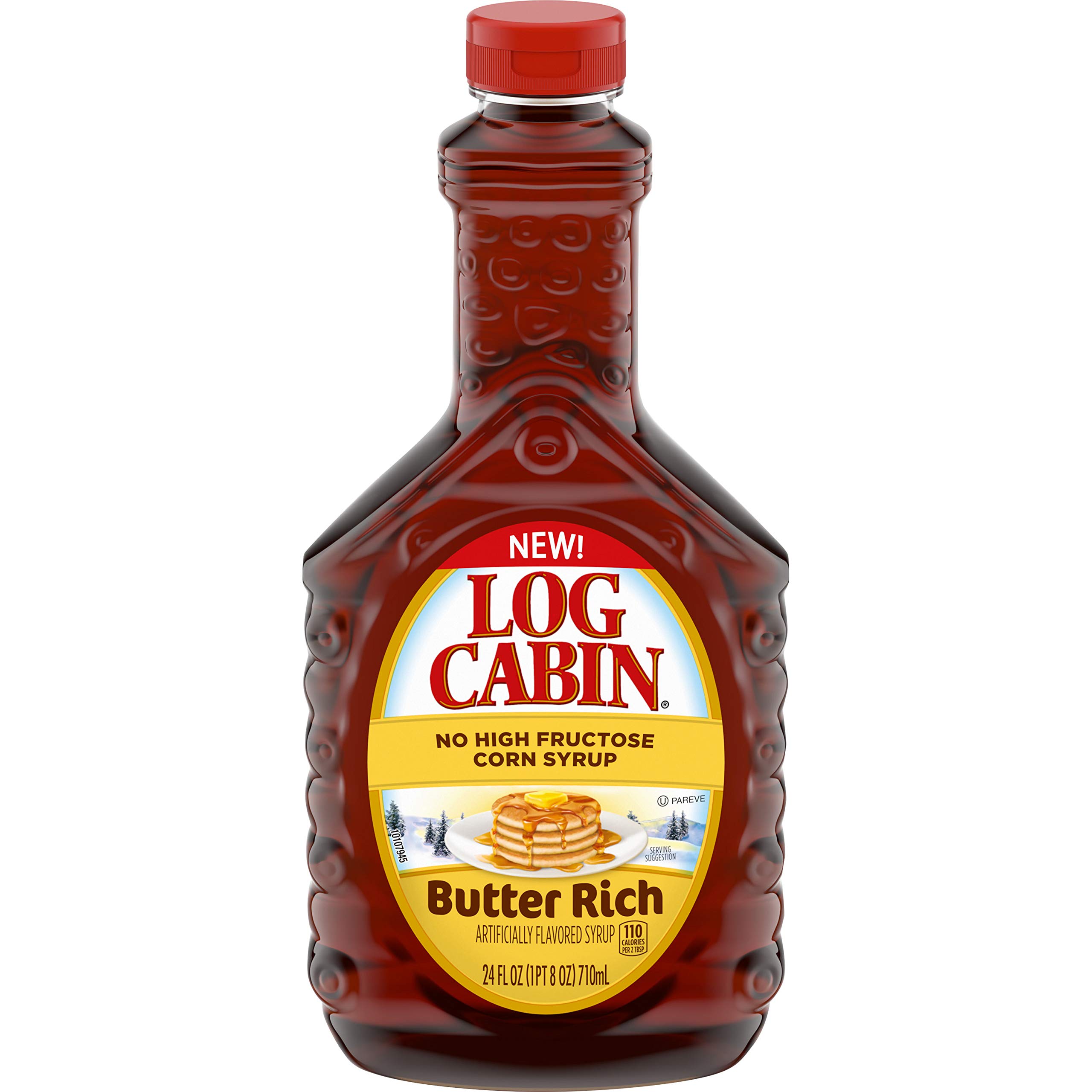 Log Cabin Butter Rich Syrup - 24 oz Bottle for Pancakes, Waffles & French Toast | Perfect Breakfast Syrup for Family & Brunch