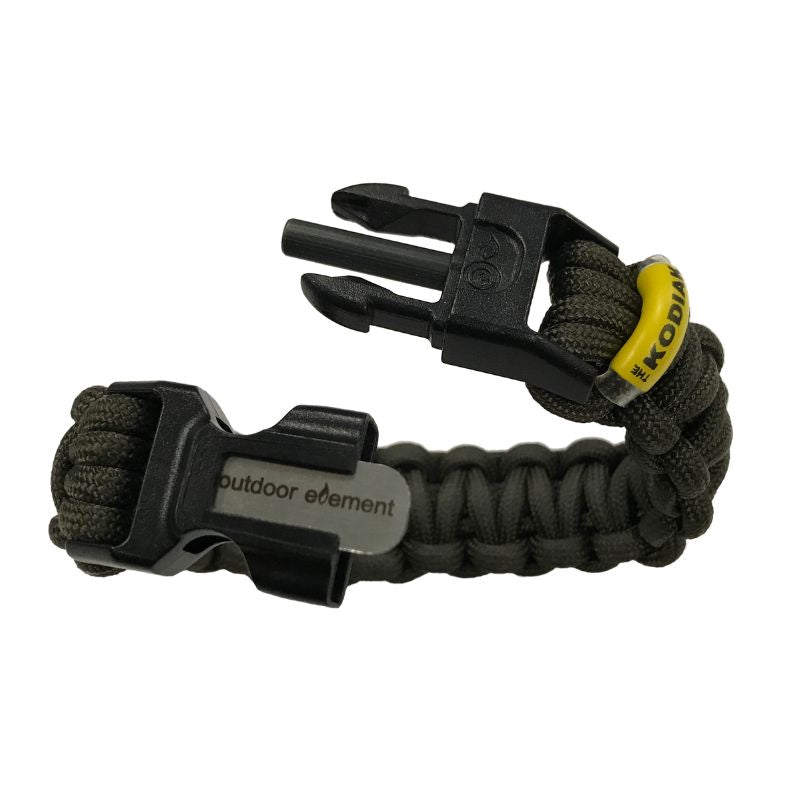 Kodiak Survival Paracord Bracelet - Emergency Outdoor Gear for Camping, Hiking & Survival Situations | Durable 550 Paracord Bracelet with Compass & Fire Starter