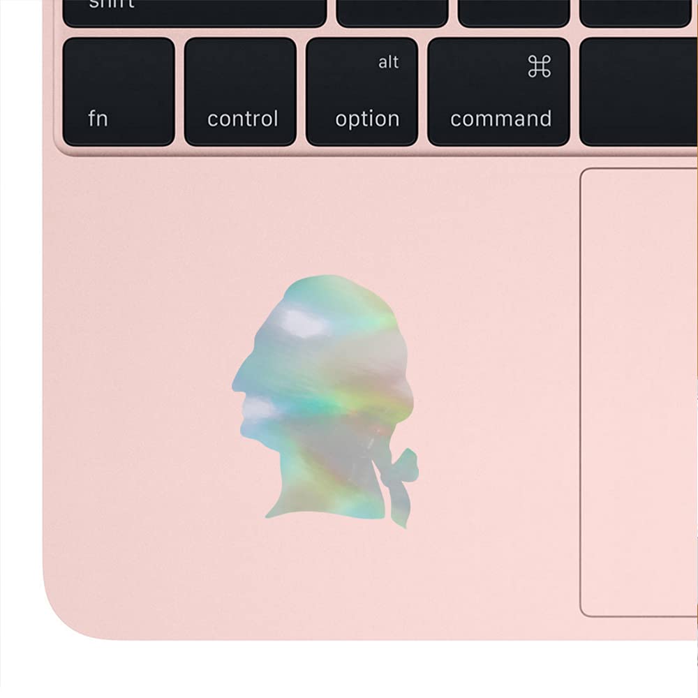 Premium George Washington Hologram Silhouette Vinyl Decals (Set of 2) - Waterproof Stickers for Laptop, Phone, Helmet, Car Window, Bumper, Mug, Cup, Door & Wall Decor - Perfect for Patriotic Home Office, School Projects & Gift Giving
