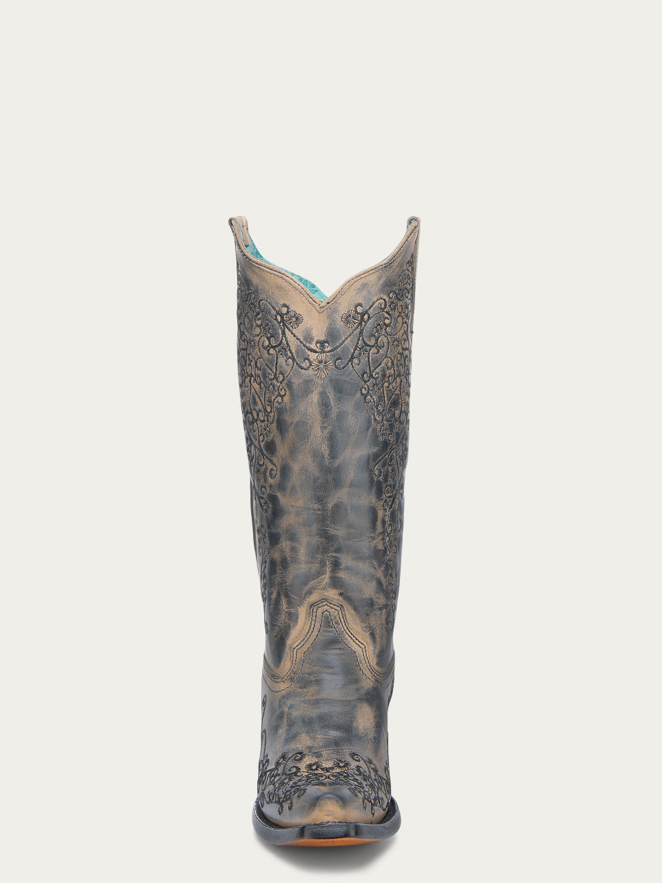 Women's Taupe Floral Embroidery Snip Toe Cowboy Boots A4802 - Western Fashion for Country Dancing, Rodeo & Casual Outfits