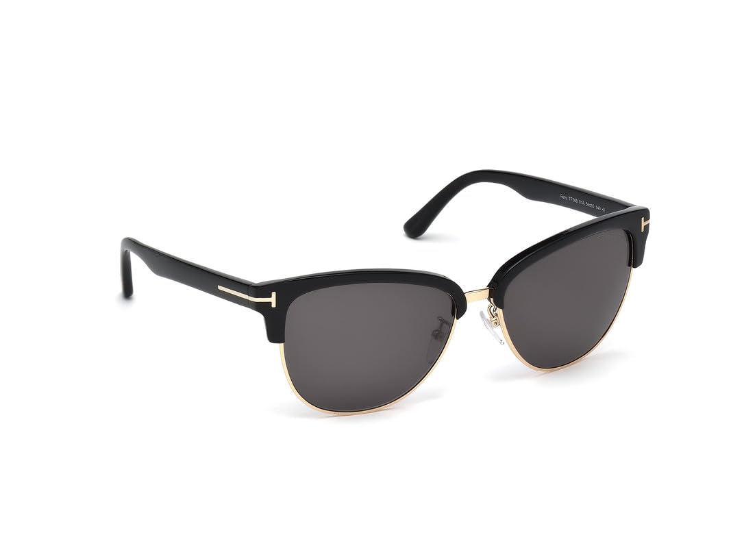 Tom Ford FT0368 01A 59 Shiny Black Fashion Sunglasses for Women - UV Protection & Luxury Style for Beach, Driving & Outdoor Activities