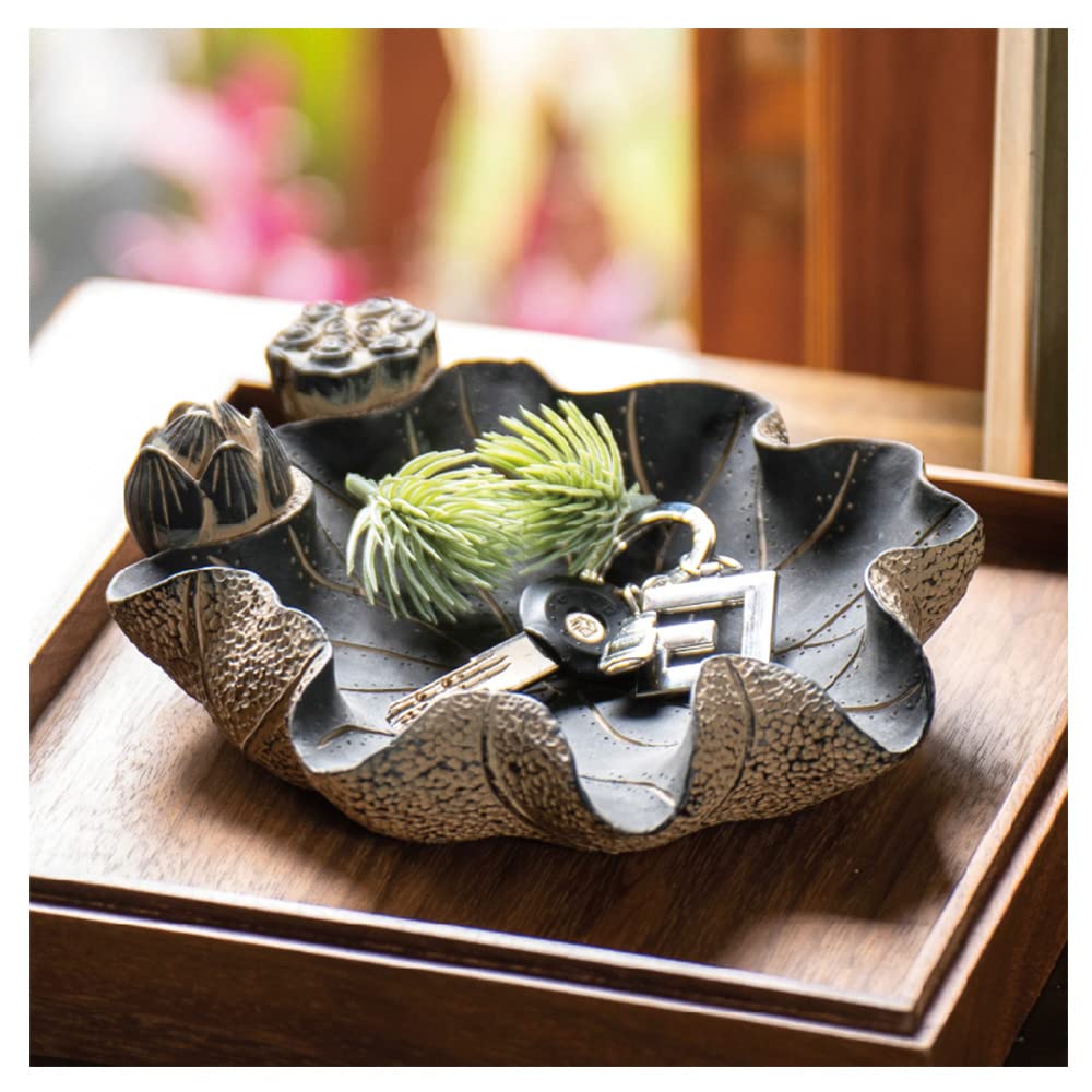 Modern Lotus Key Tray - Jewelry & Essentials Organizer for Entryway, Vanity & Nightstand