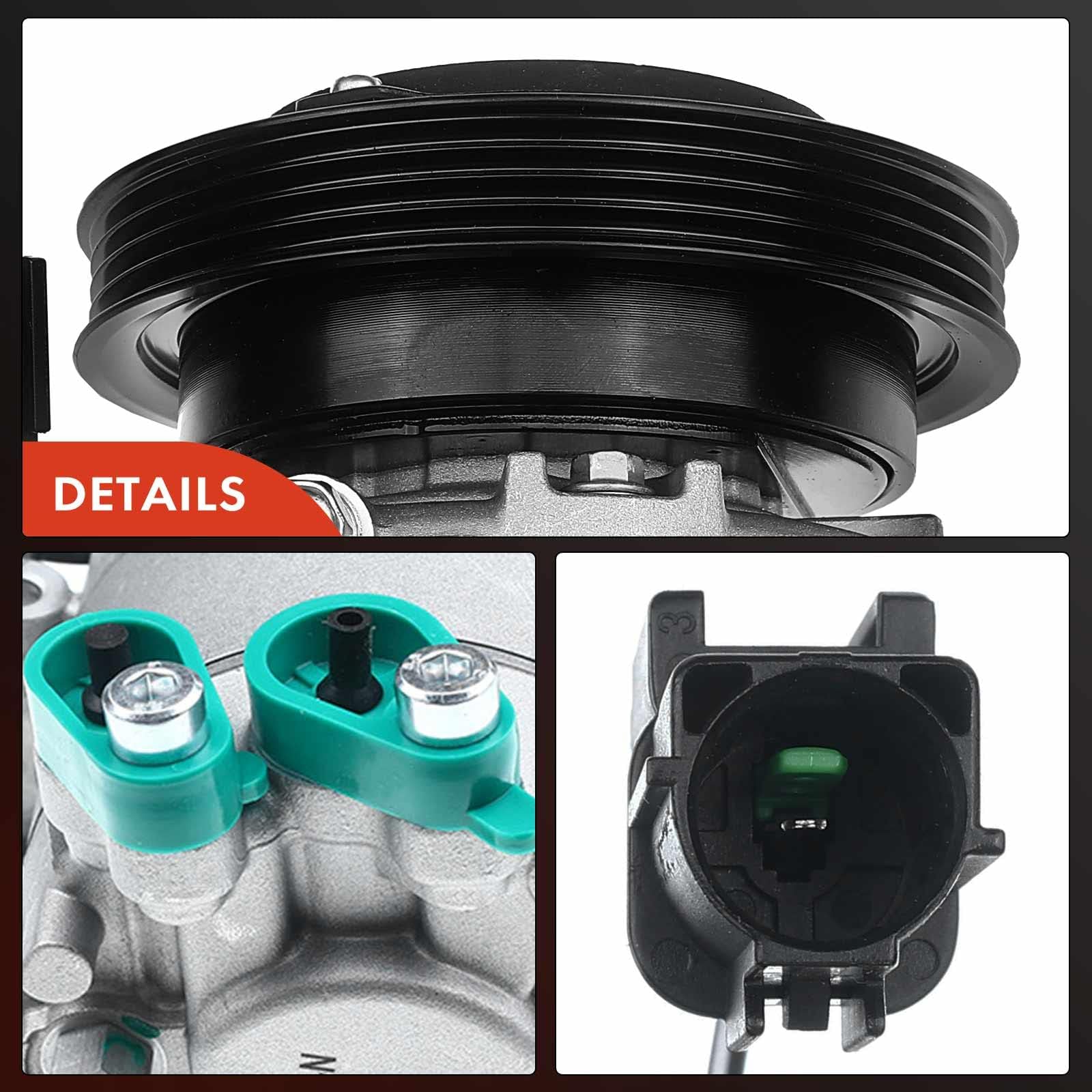 Premium AC Compressor with Clutch for 2010-2011 Kia Soul 2.0L - High Performance Replacement Part for Smooth Cooling & Long-Lasting Durability | Perfect for Summer Road Trips & Daily Commutes