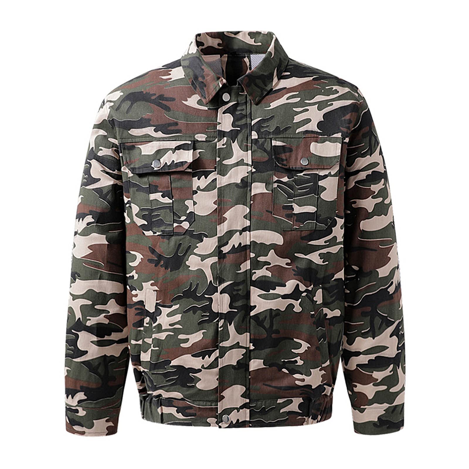 Zerlibeaful Men's Cooling Camouflage Jacket with Built-in Fan - Breathable Outdoor Workwear for Cycling, Hiking & Summer Activities