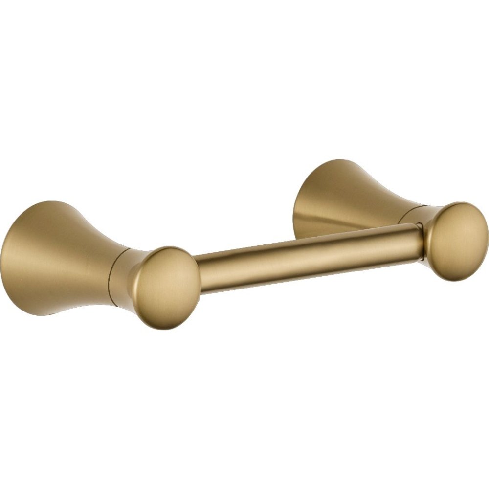 Delta Lahara 1-Pack Champagne Bronze Toilet Paper Holder - Wall-Mounted Pivoting Tissue Roll Holder for Bathroom Organization (73850-CZ) | Perfect for Modern Bathrooms, Powder Rooms & Guest Baths