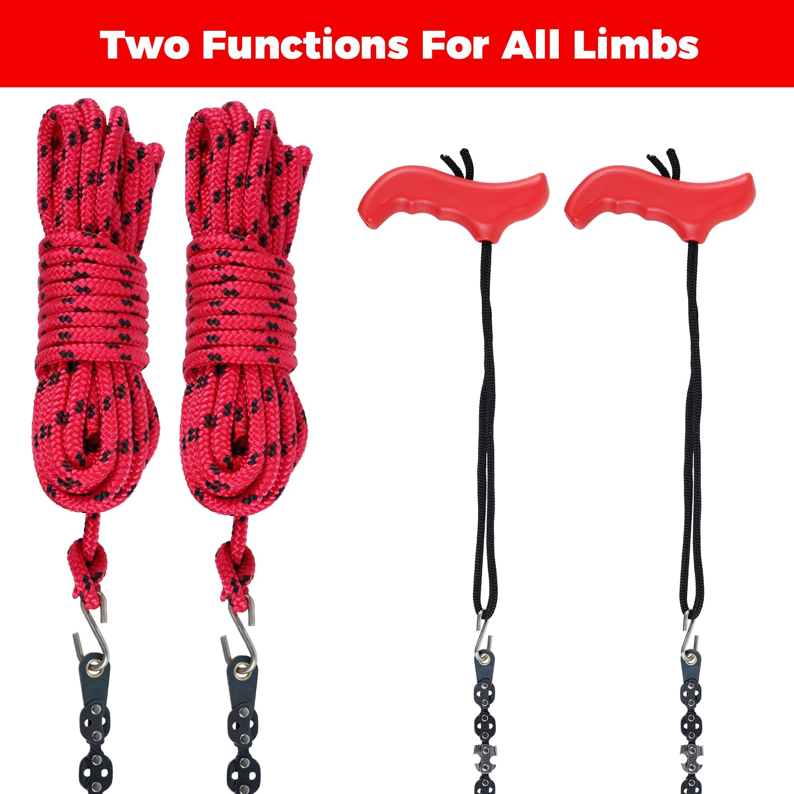 53 Inch High Reach Rope Saw with 68 Teeth - Folding Tree Limb Chainsaw for Trimming, Gardening & Camping | Portable Hand Chainsaw for Cutting Branches, Pruning Trees & Outdoor Survival Tools