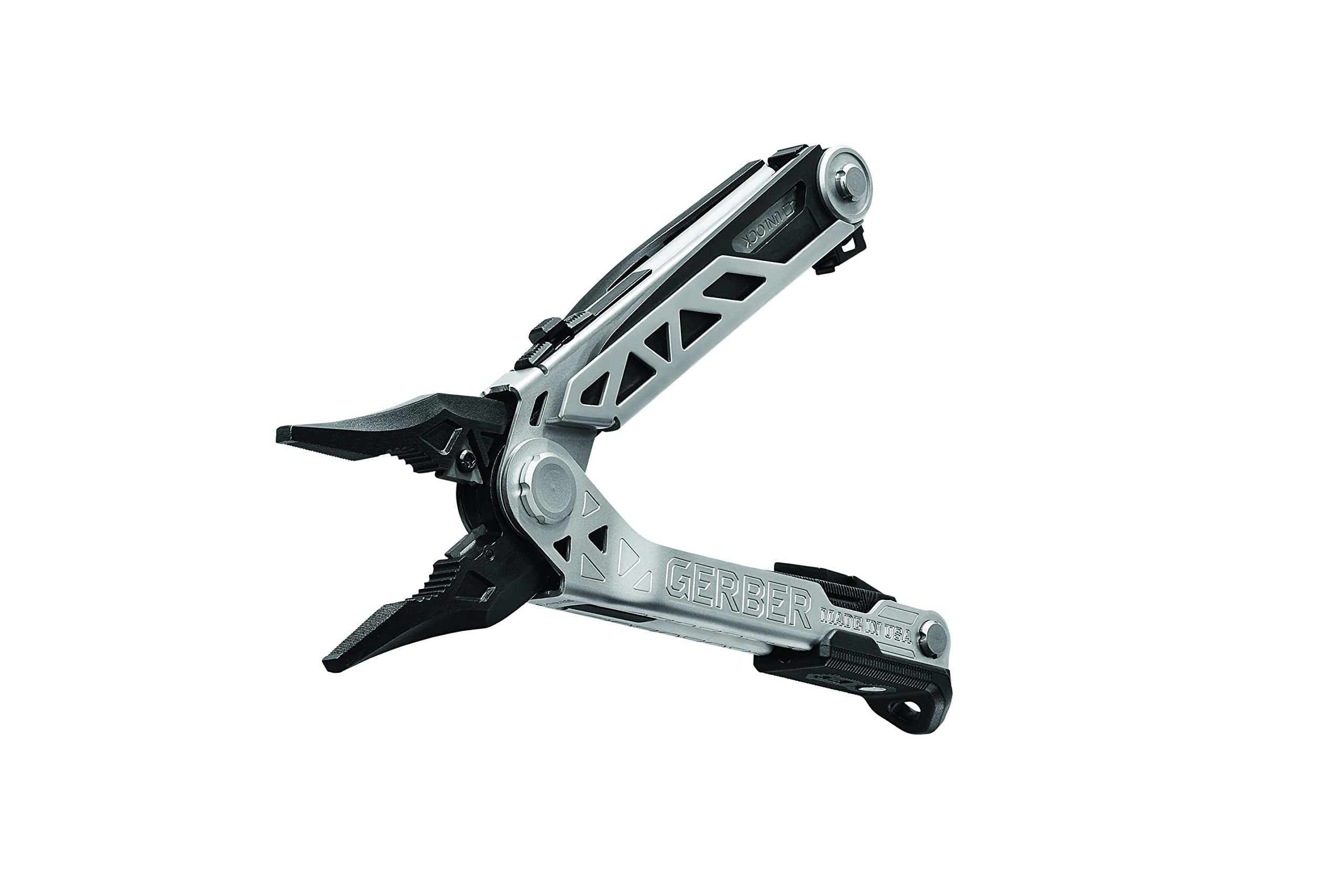 Gerber Gear Center-Drive Multitool with 16-Piece Bit Set - Includes Knife, Pliers, Wire Cutters & Bottle Opener - Silver Finish with Coyote Brown Sheath - Perfect for Camping, Hiking, Survival & Everyday Carry (EDC)