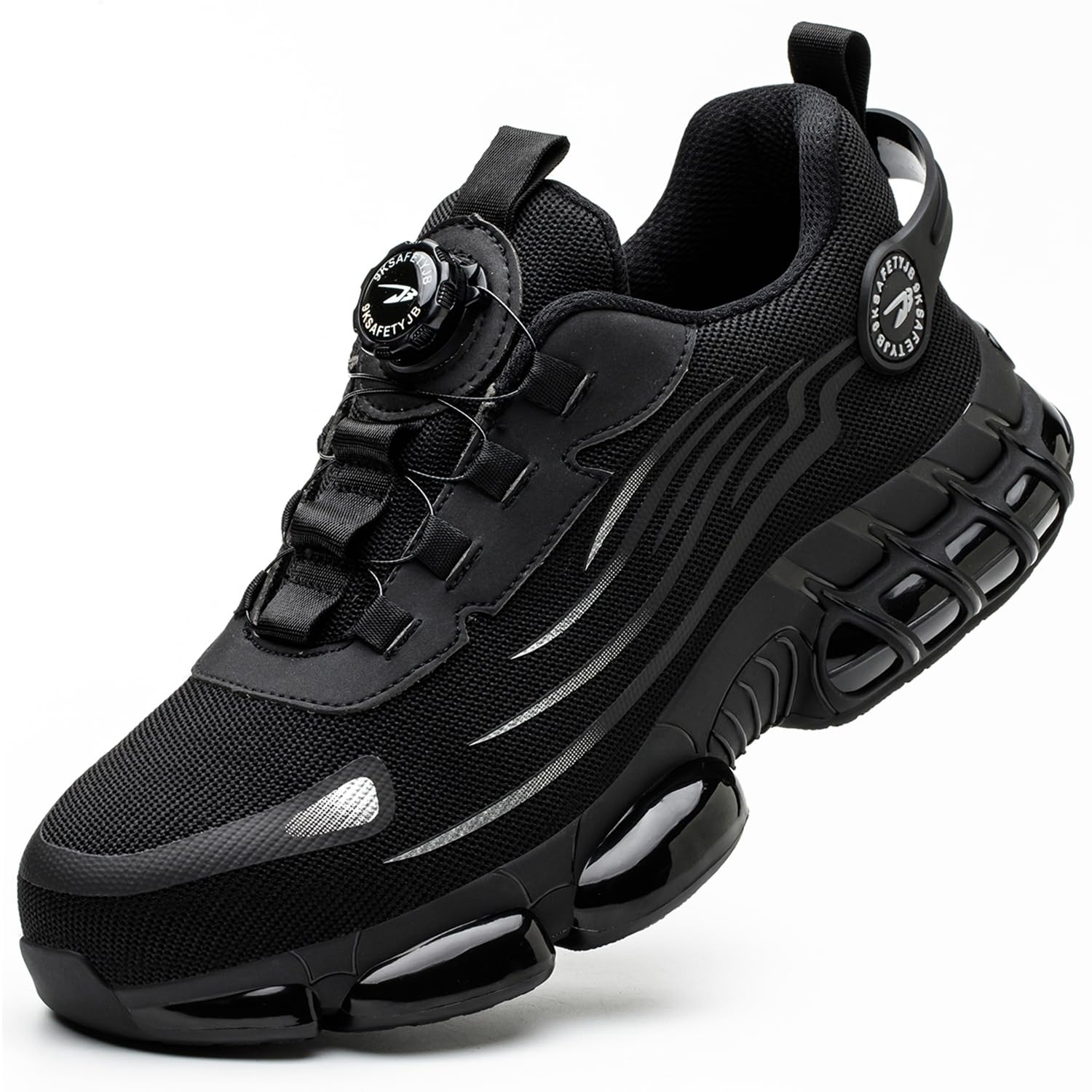 TimGross Men's Steel Toe Work Sneakers - Lightweight Slip-On Safety Shoes for Construction, Non-Slip & Durable - Perfect for Warehouse, Factory & Outdoor Work