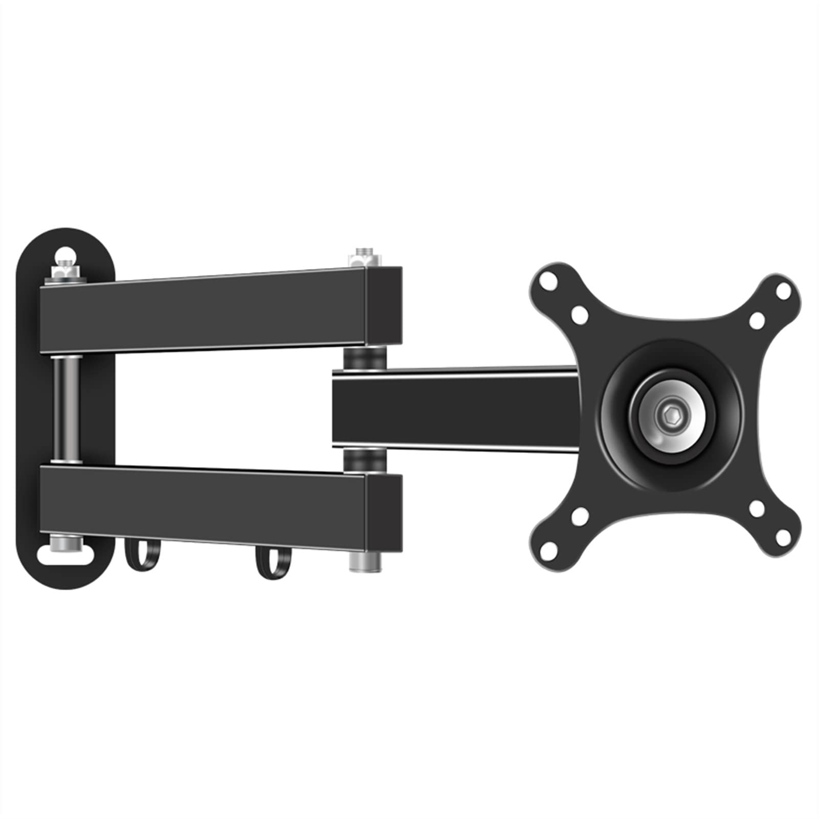 TOMYEUS Steel 3-Arm Wall Mount Monitor Stand for 14-27 Inch Screens - Adjustable VESA 75x75/100x100mm Bracket - Perfect for Home Office, Gaming Setup & Multi-Monitor Workstations