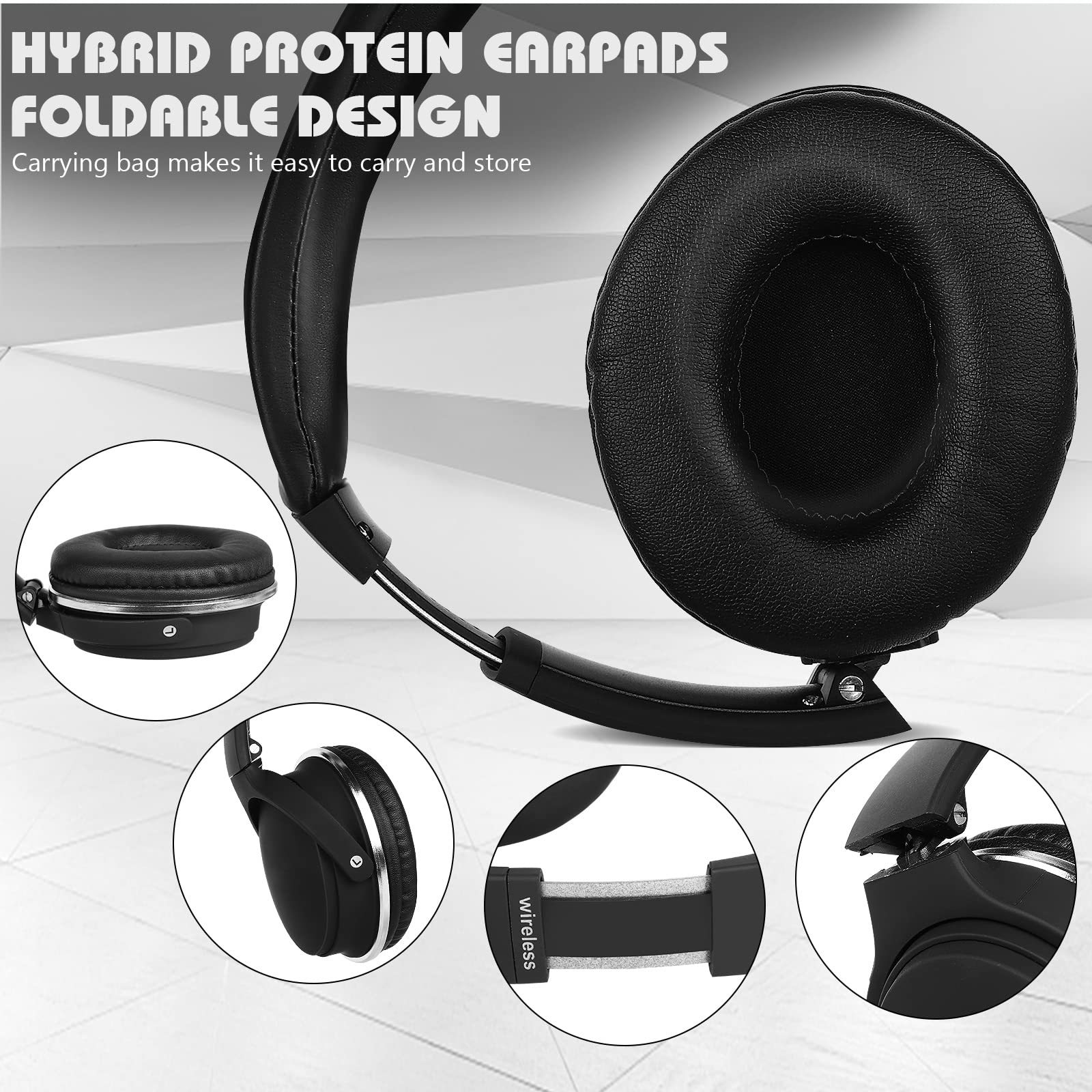 UrbanX UX991 Wireless Bluetooth Over-Ear Headphones with Mic - Hi-Res Audio, Deep Bass, Superior Comfort for Samsung Galaxy Tab A7 Lite - Perfect for Phone Calls, Music & Gaming