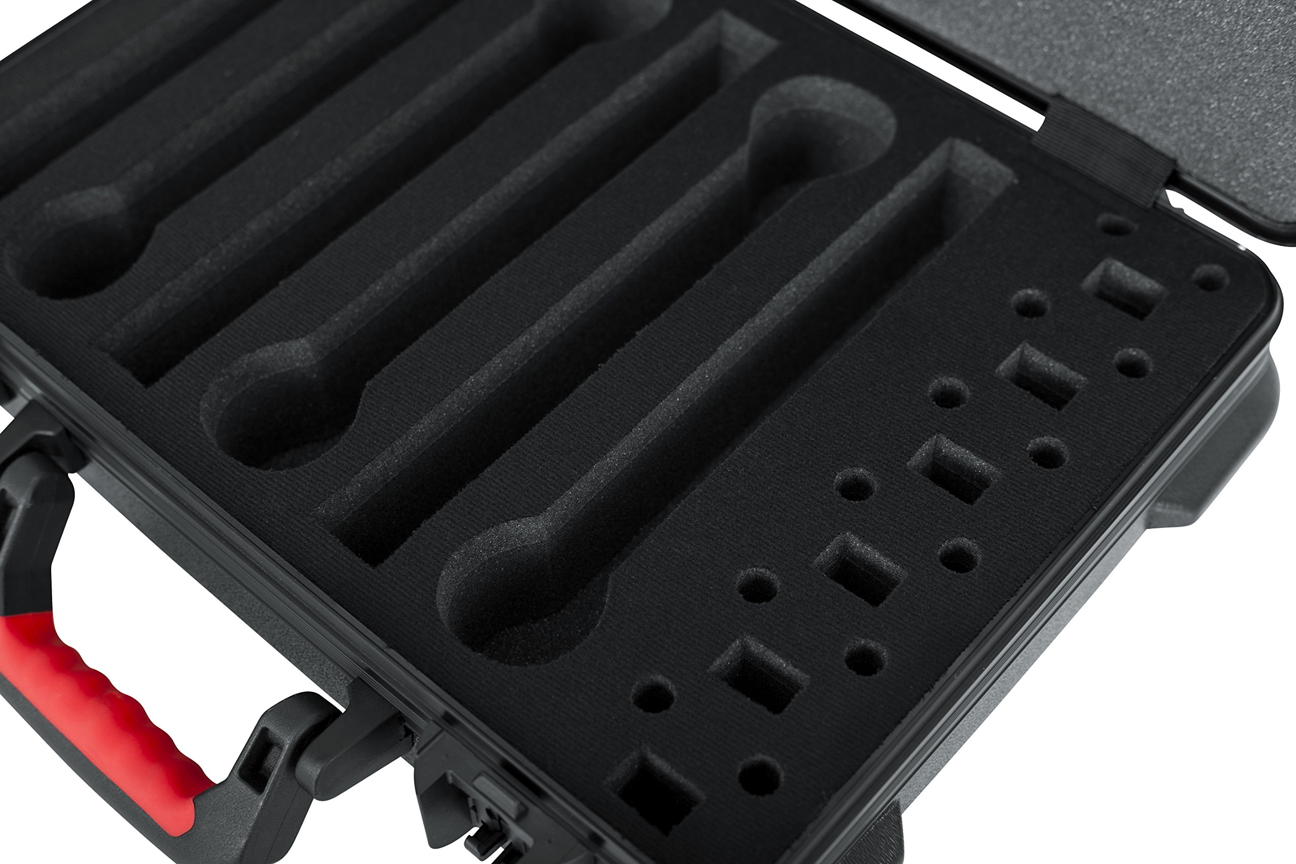 GTSA-MICW6 TSA Approved Wireless Microphone Case - Hardshell Storage for 6 Mics with Secure Latches | Perfect for Live Performances, Studio Sessions & Traveling Musicians