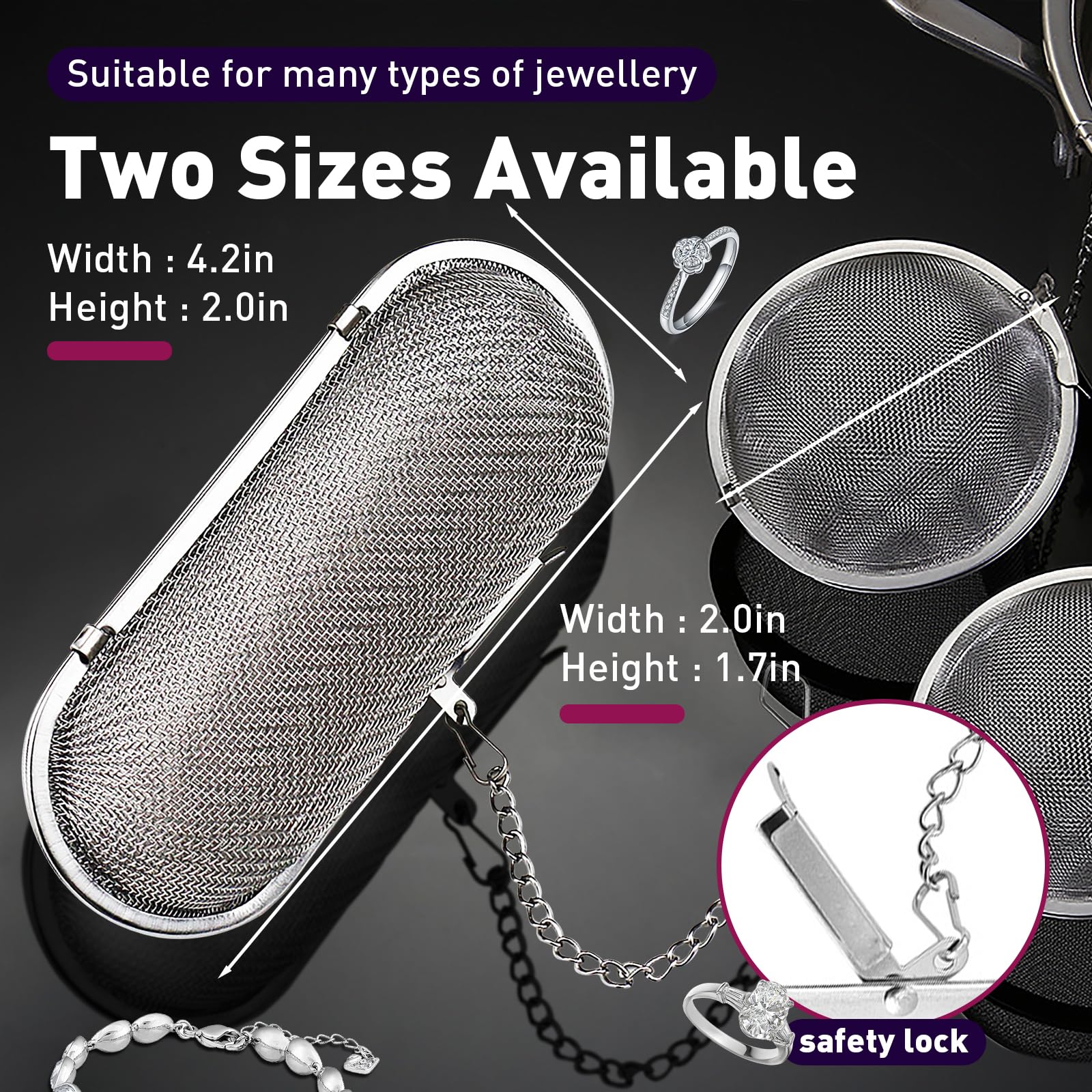 3-Pack Stainless Steel Parts Washer Basket for Ultrasonic Jewelry Cleaning - Durable Small Parts Organizer for Jewelry, Watches & Eyeglasses - Perfect for Home & Professional Use