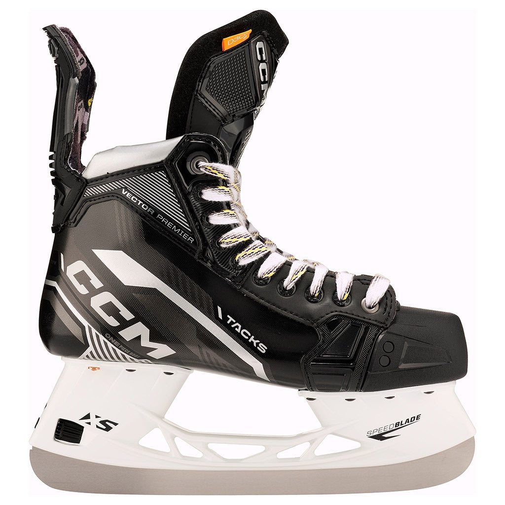 CCM Tacks Vector Premier 2022 Intermediate Ice Hockey Skates - Lightweight Performance Skates for Youth & Adult Hockey Players - Perfect for Rink Games, Training & Competitive Play