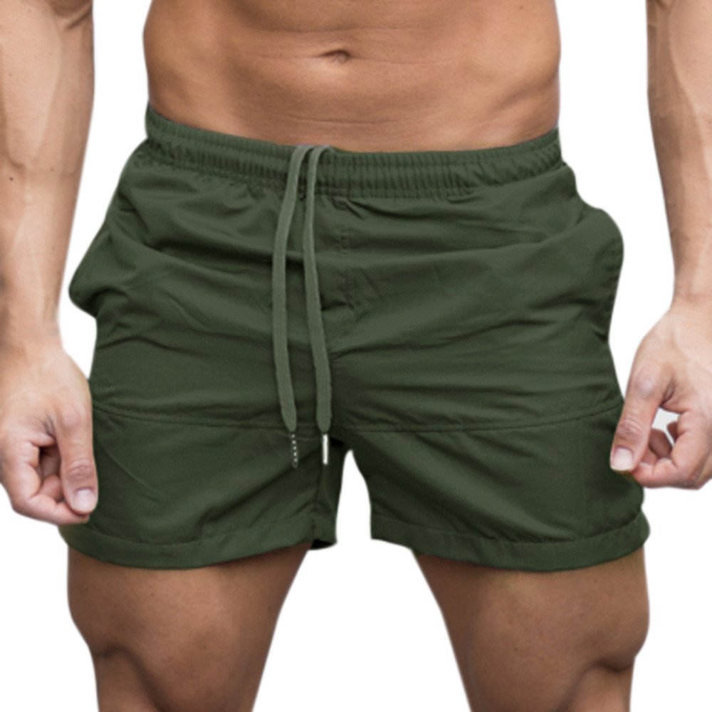 KUDICO Men's 5 Inch Inseam Athletic Shorts - Gym Workout Shorts with Drawstring & Pocket for Running, Training, Bodybuilding (Army Green, XL) - Perfect for Casual Wear & Sports Activities
