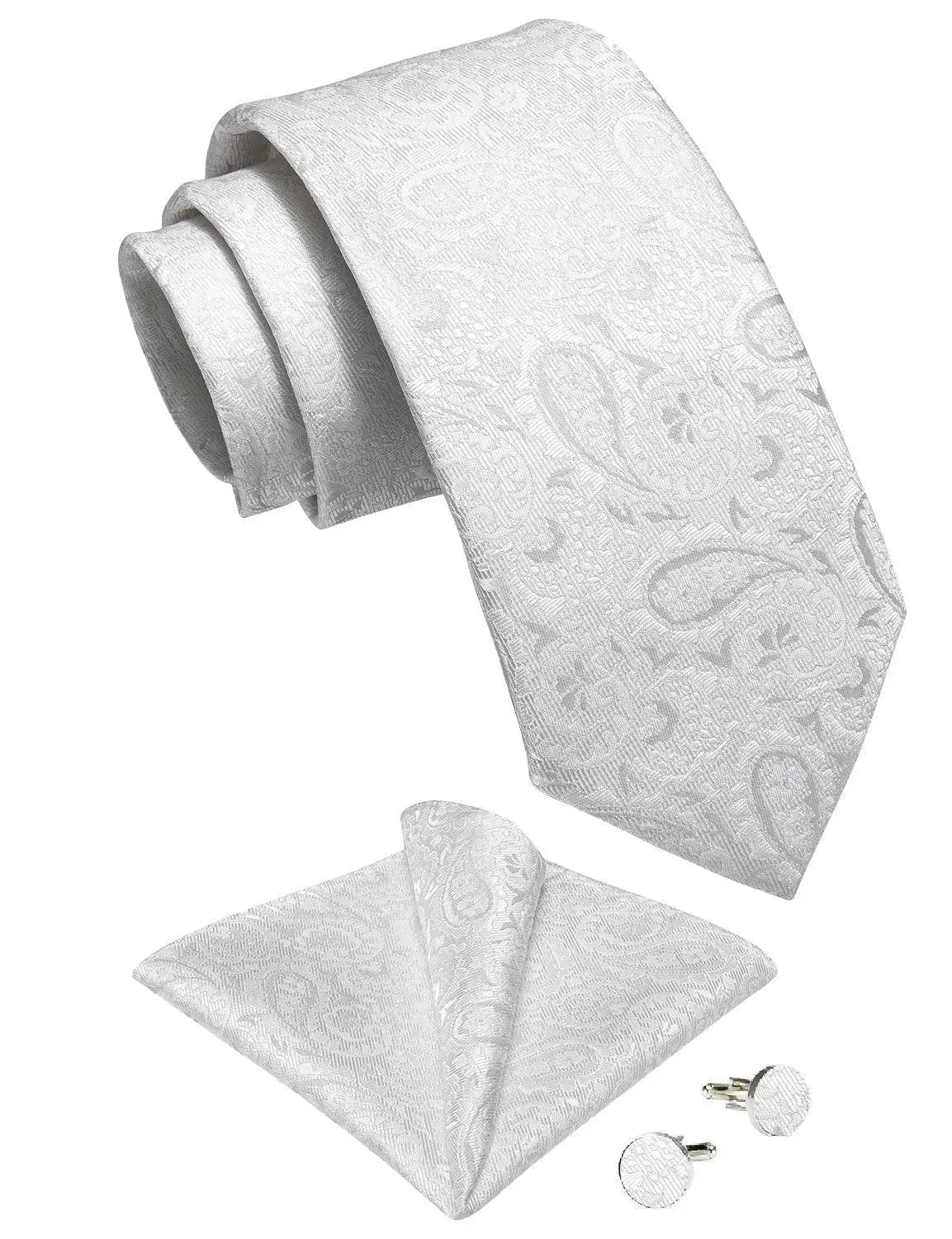 Premium Paisley Silk Necktie Set for Men - Elegant Formal & Business Attire - Perfect for Weddings, Office & Special Occasions