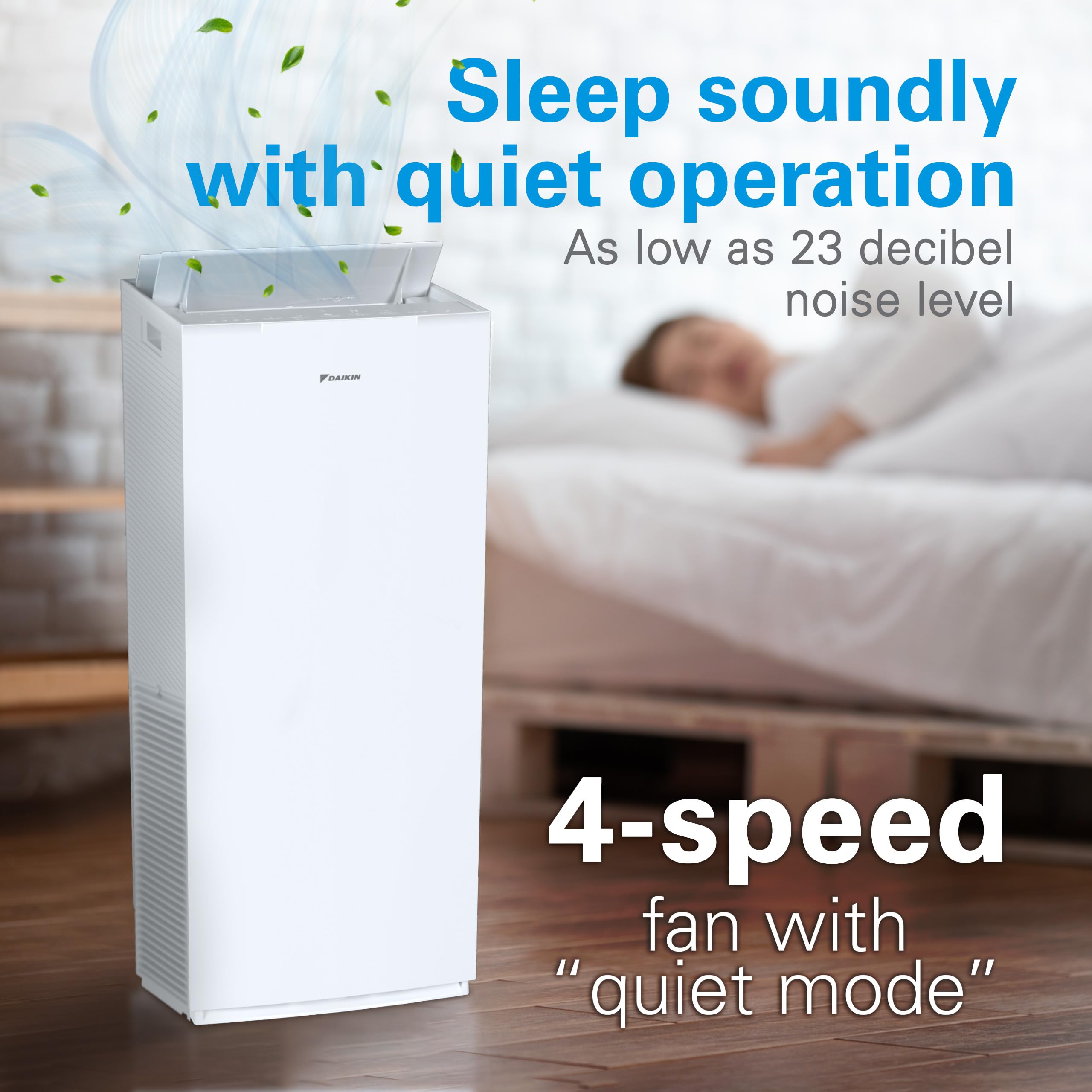 DAIKIN MCKB70YSAU HEPA Air Purifier with Activated Carbon & UVC LED Light - Zero Ozone, CARB Certified (12.5x12.5x30 in) for Bedroom, Office & Allergy Relief